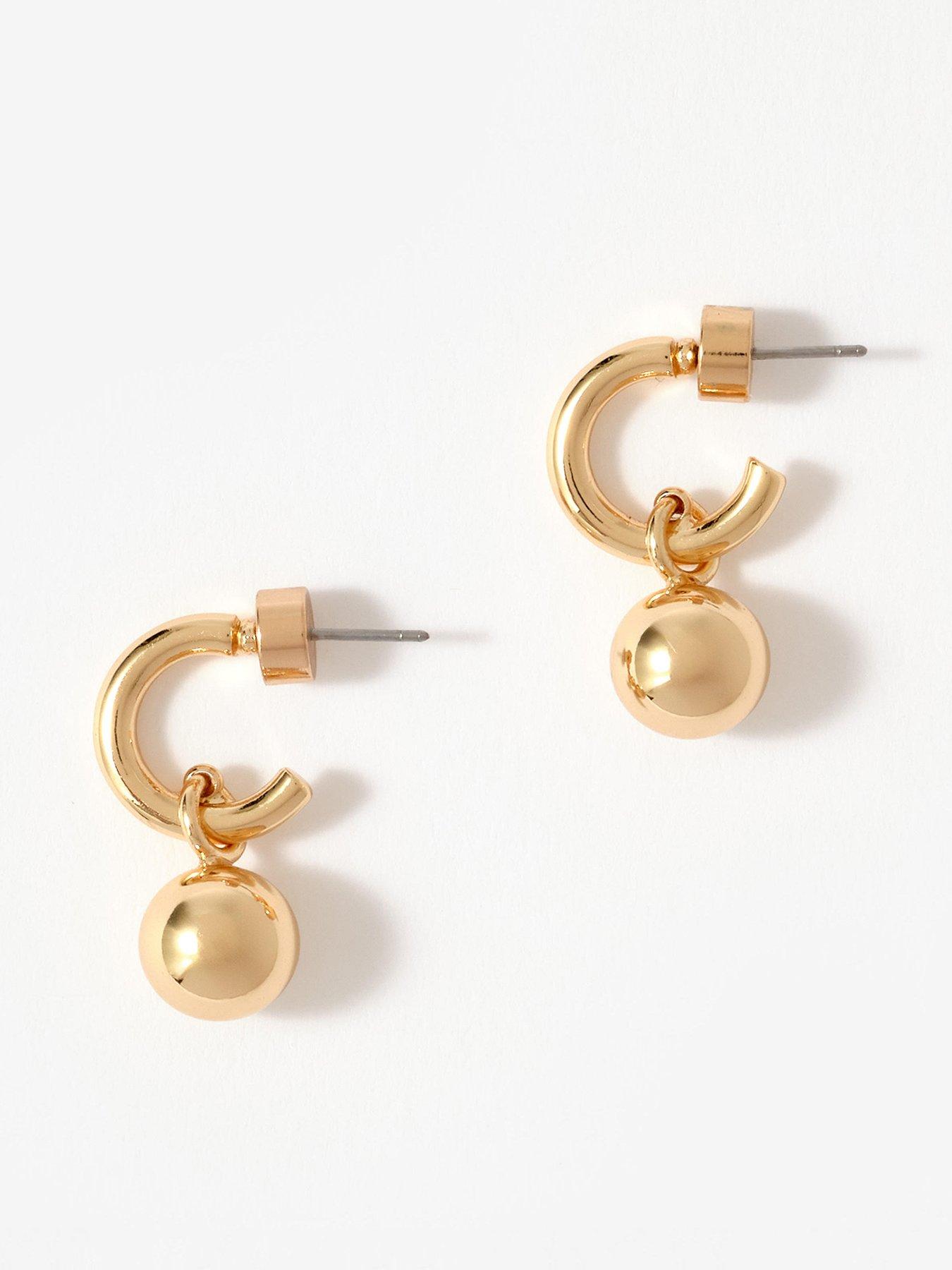 undefined Tone Sphere Earrings - Gold