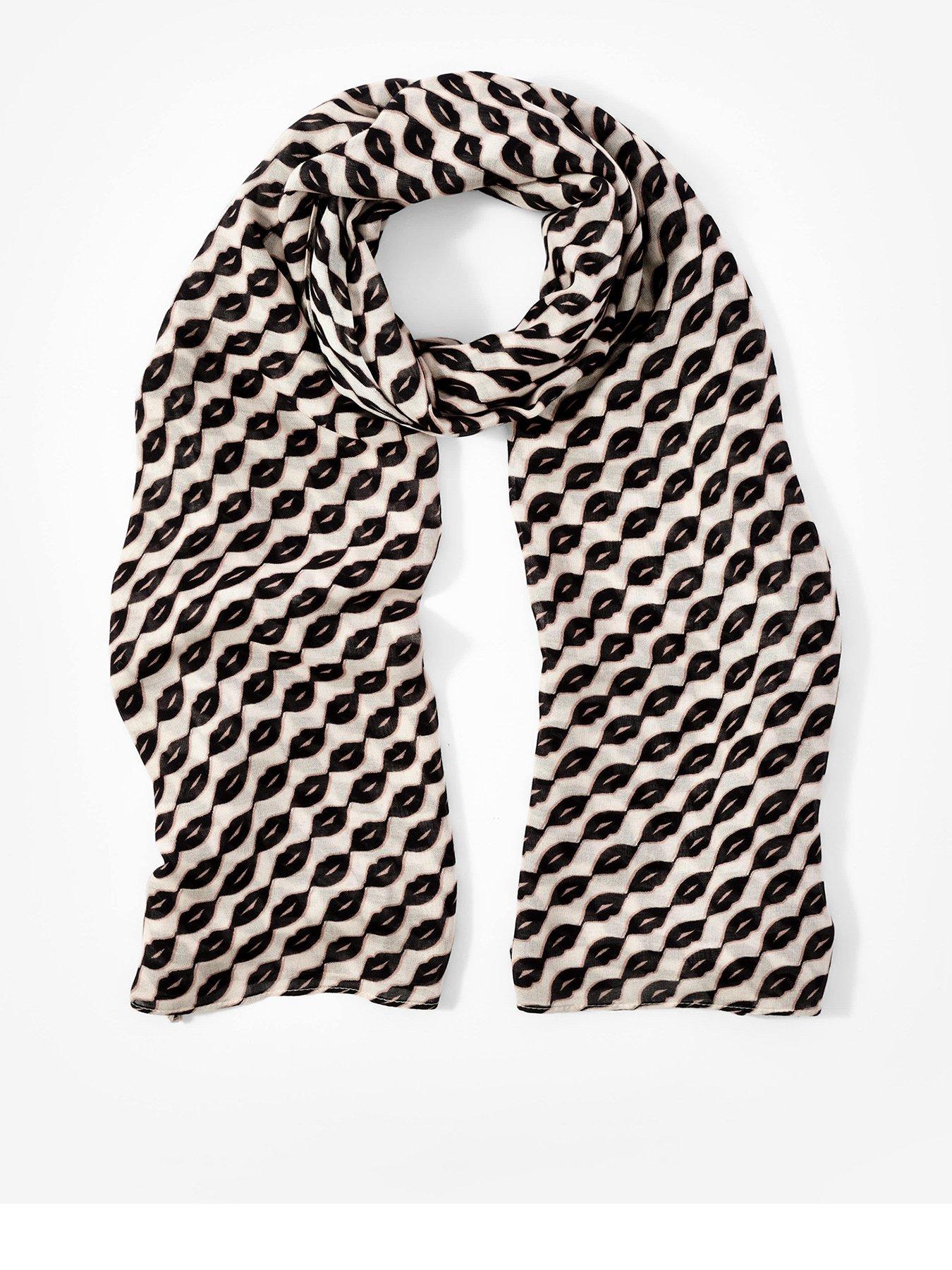 undefined Lips Print Lightweight Scarf - Blue