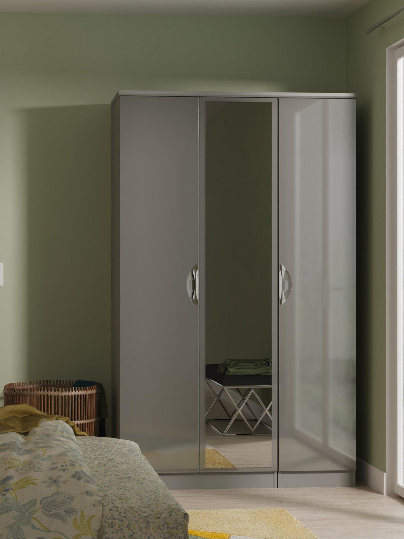 undefined Alva Triple Ready Assembled Wardrobe With Mirror