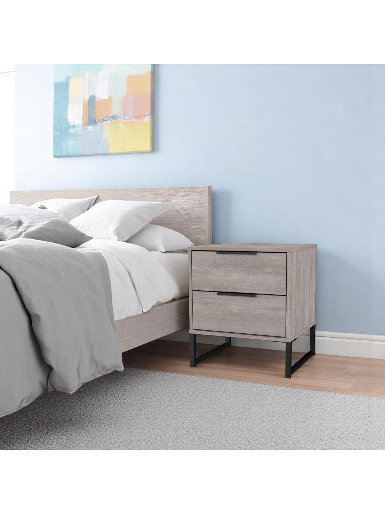 SWIFT Emerson Ready Assembled 2 Drawer Bedside Table