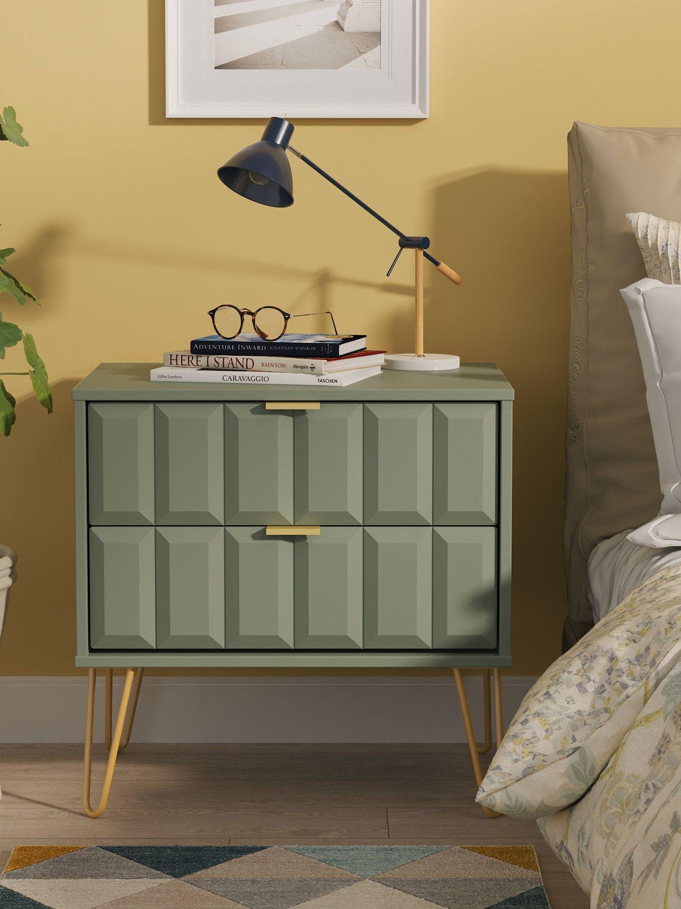 Image 1 of 6 of SWIFT Cube&nbsp;Ready Assembled 2 Drawer Side Table