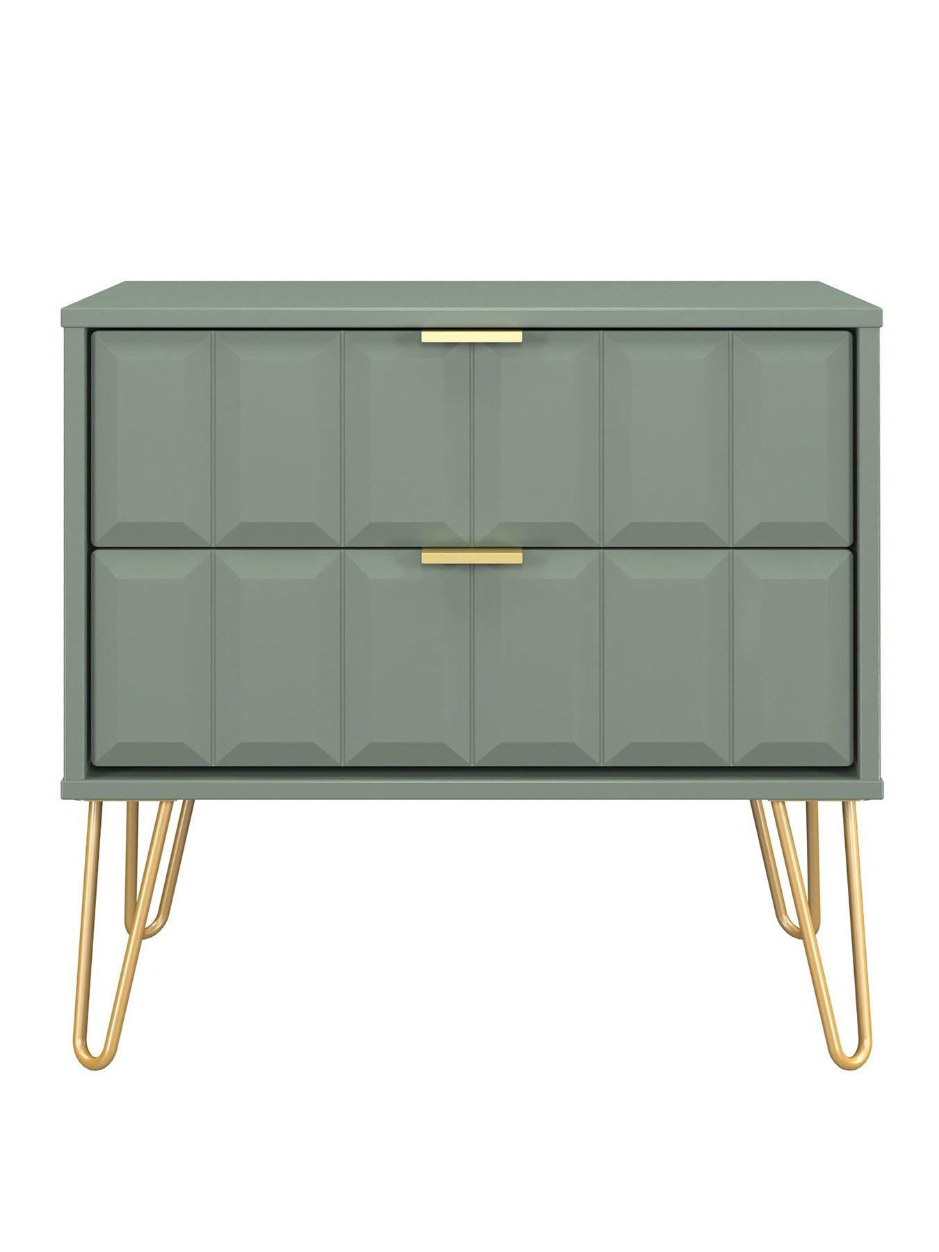 undefined Cube Ready Assembled 2 Drawer Side Table