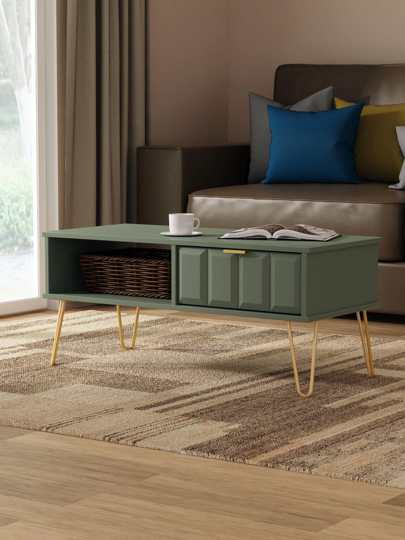 SWIFT Cube Ready Assembled Coffee Table With Drawer