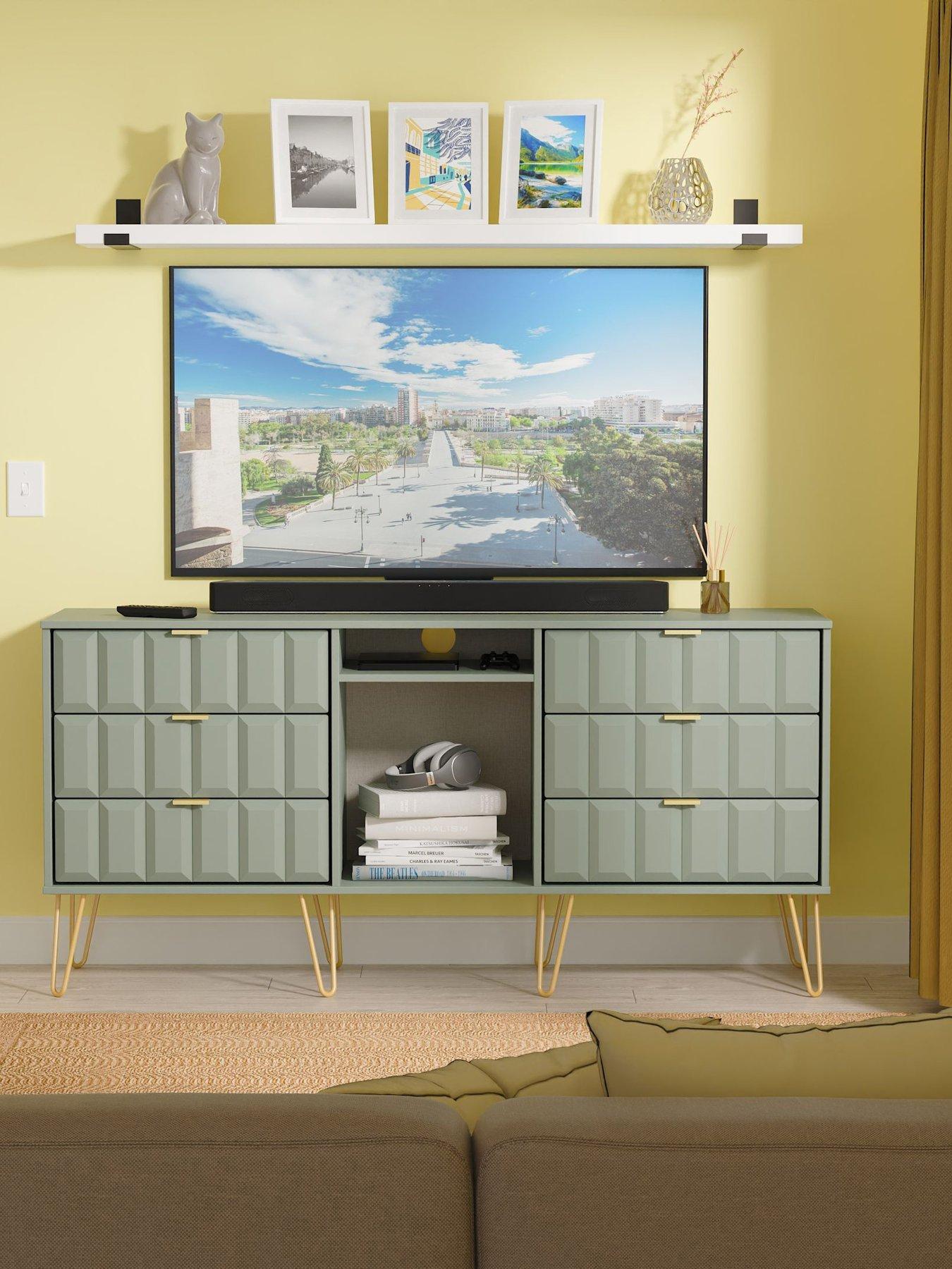 SWIFT Cube Ready Assembled 6 Drawer Sideboard / TV Unit