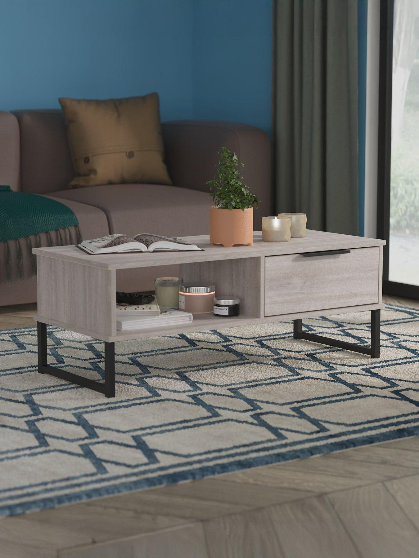SWIFT Emerson Ready Assembled Coffee Table With Drawer