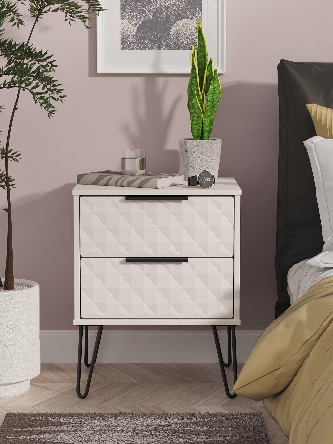 undefined Zayn Ready Assembled 2 Drawer Bedside Table