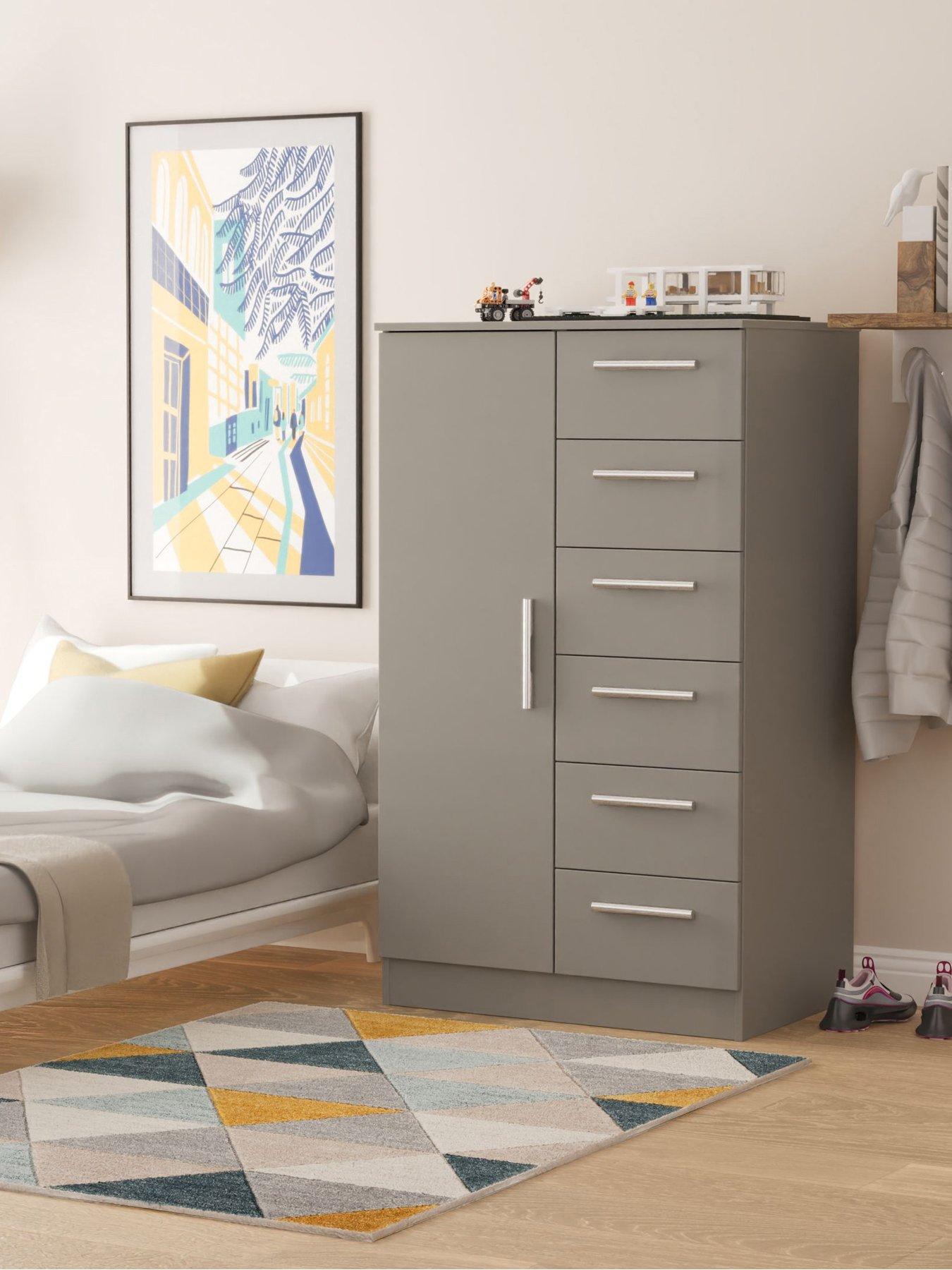 SWIFT Morgan Ready Assembled Kids 1 Door 5 Drawer Wardrobe