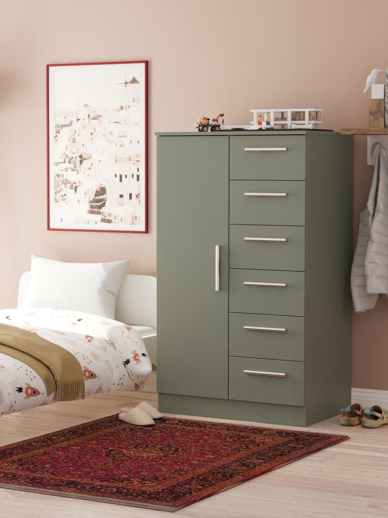 SWIFT Morgan Ready Assembled Kids 1 Door 5 Drawer Wardrobe