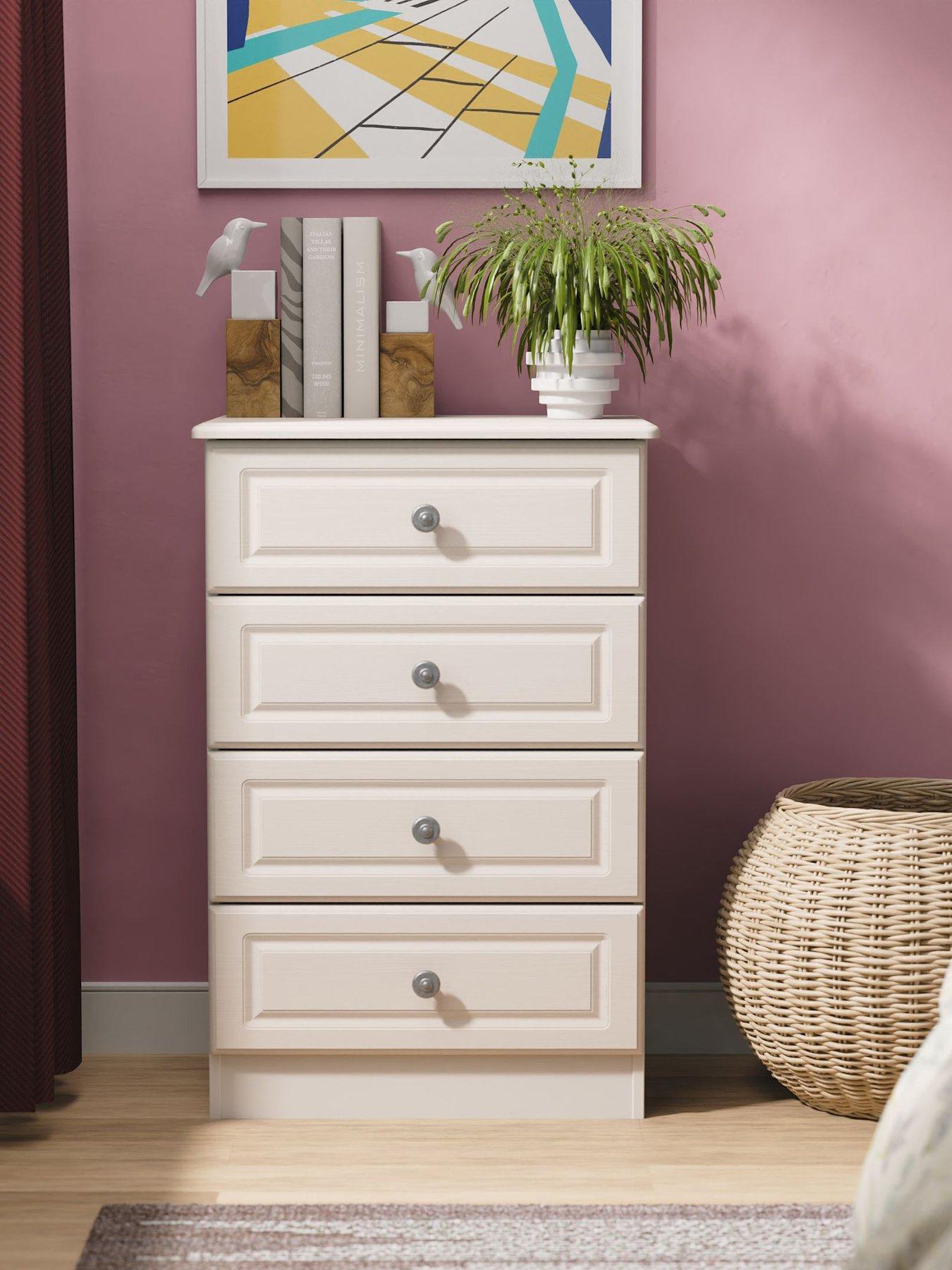 SWIFT Teddy Kids 4 Drawer Ready Assembled Midi Chest
