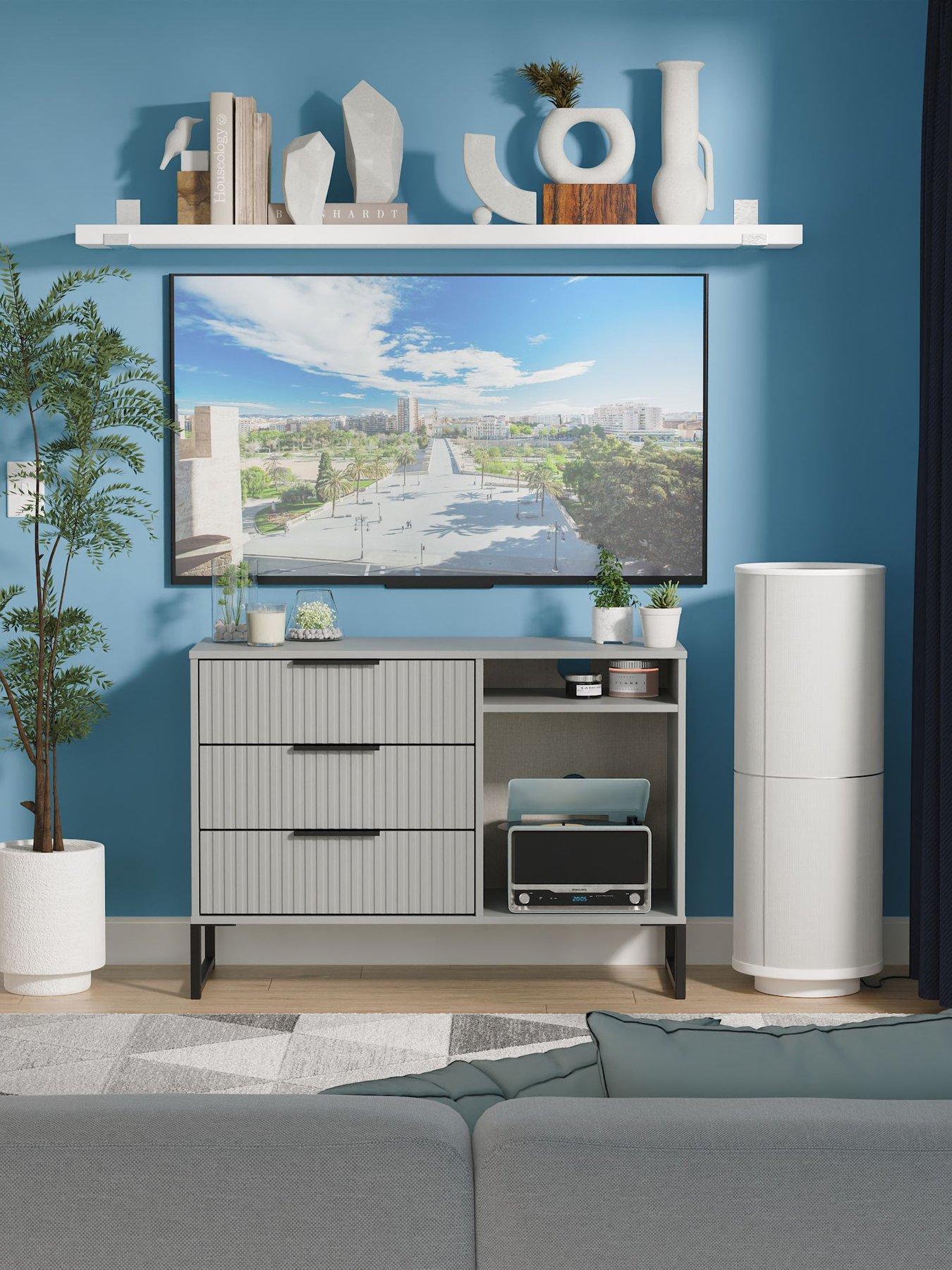 undefined Fara Ready Assembled 3 Drawer Tv Unit