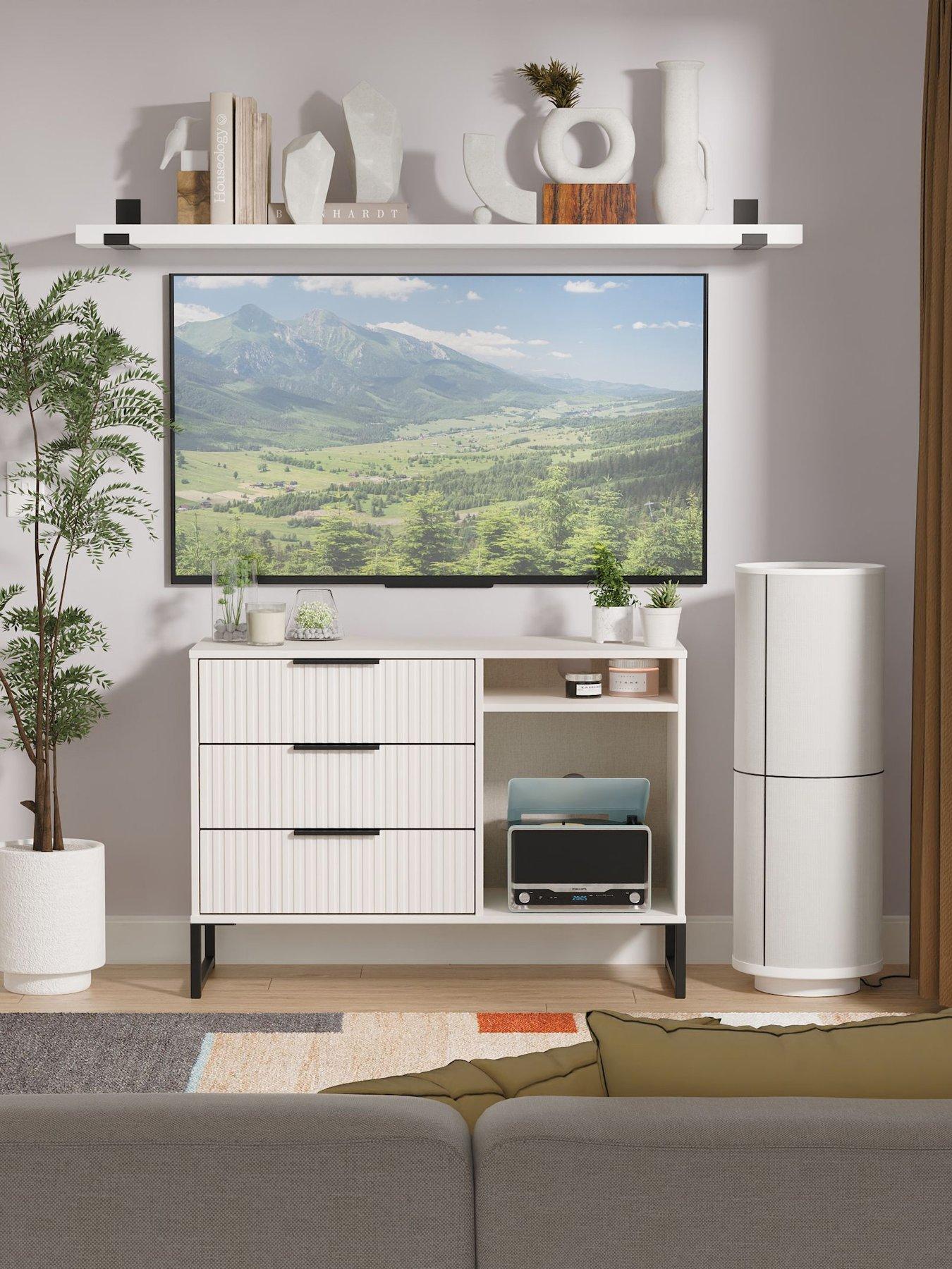 SWIFT Fara Ready Assembled 3 Drawer Tv Unit