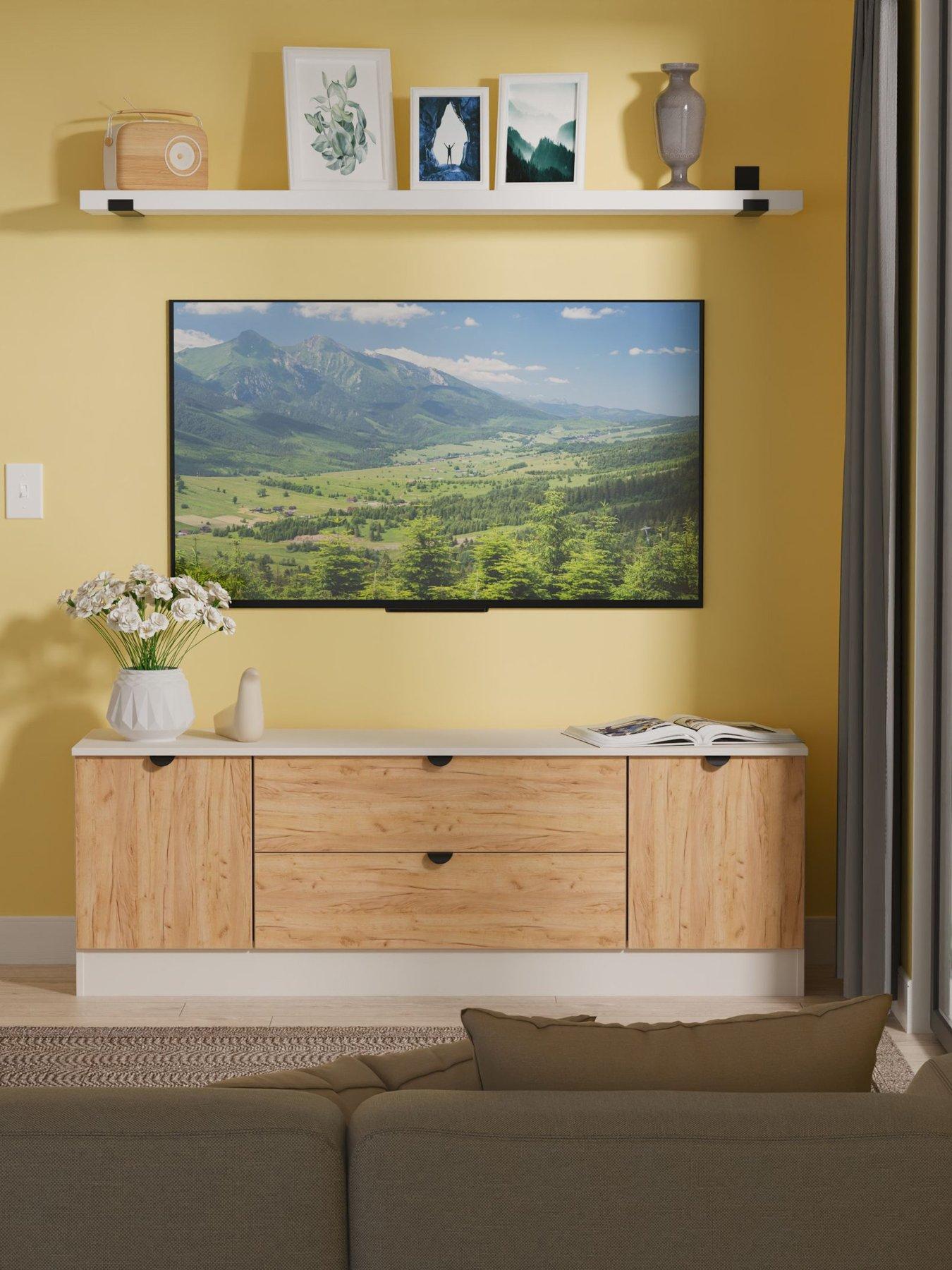 undefined Nefeli Ready Assembled 2 Door 2 Drawer Wide TV Unit / Sideboard