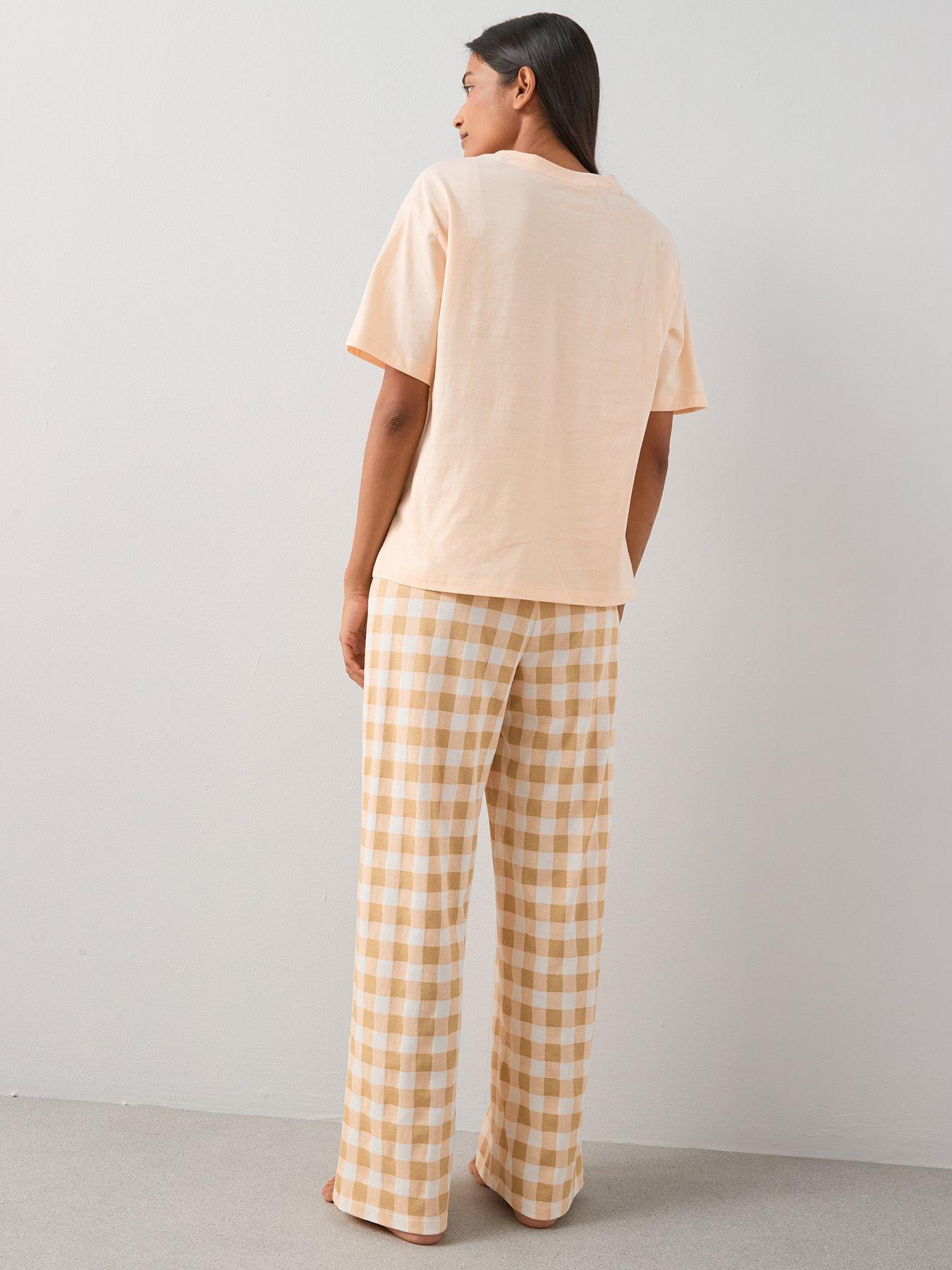 Image 2 of 7 of The Very Collection Pusheen Croissant Wide Leg Pyjama Set - Beige
