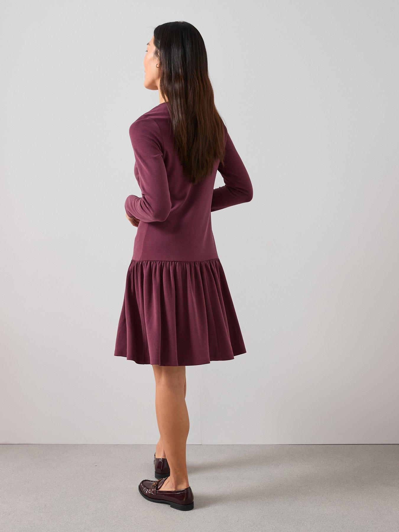 The Very Collection Button Up Drop Hem Mini Dress - Red | Very