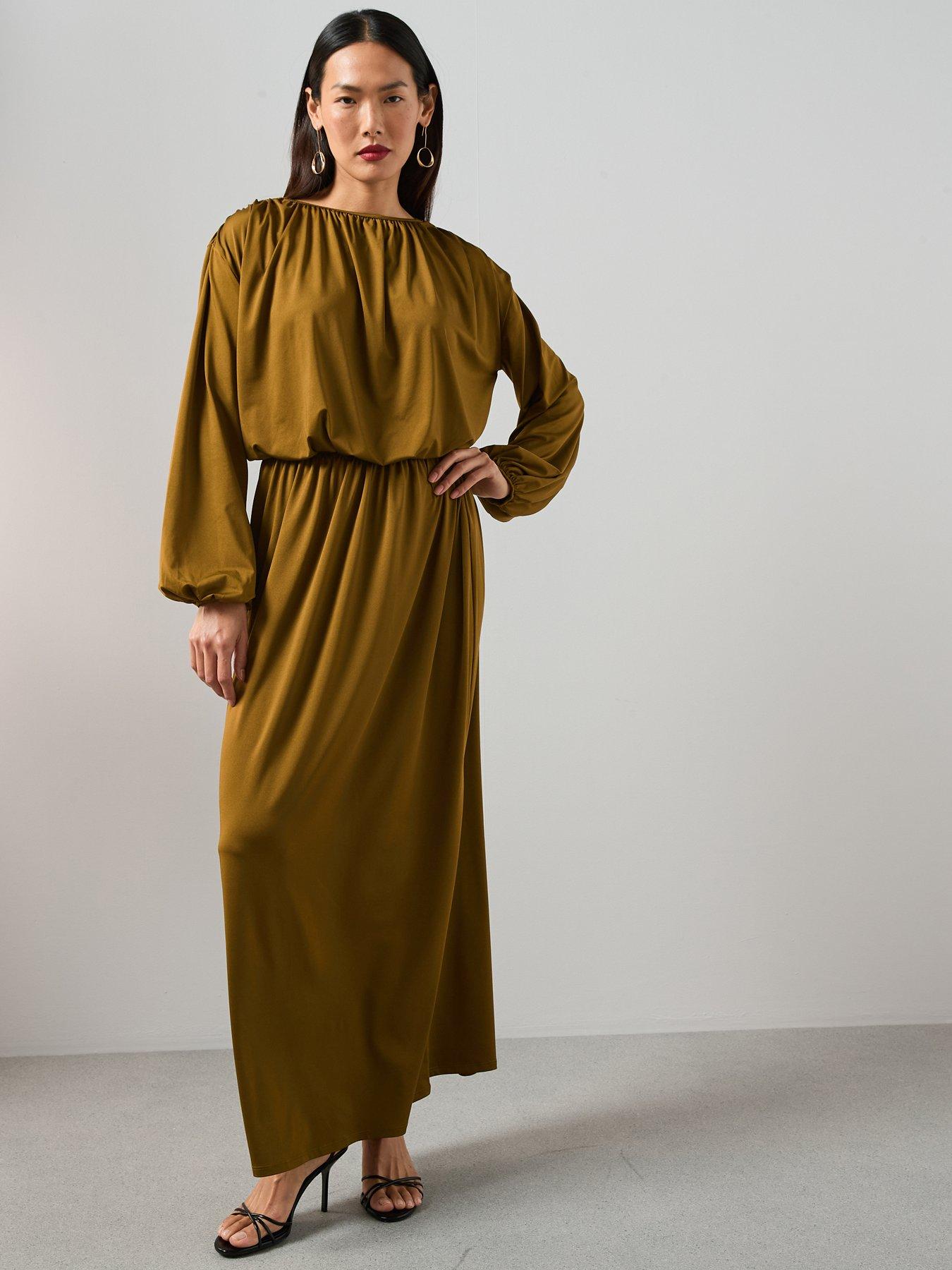 Image 3 of 6 of The Very Collection Volume Jersey Maxi Skirt Co-ord&nbsp;- Green