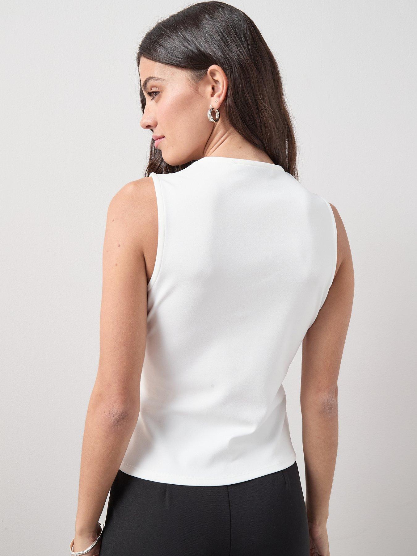 Image 2 of 7 of The Very Collection Pearl Detail Corset Top - Cream