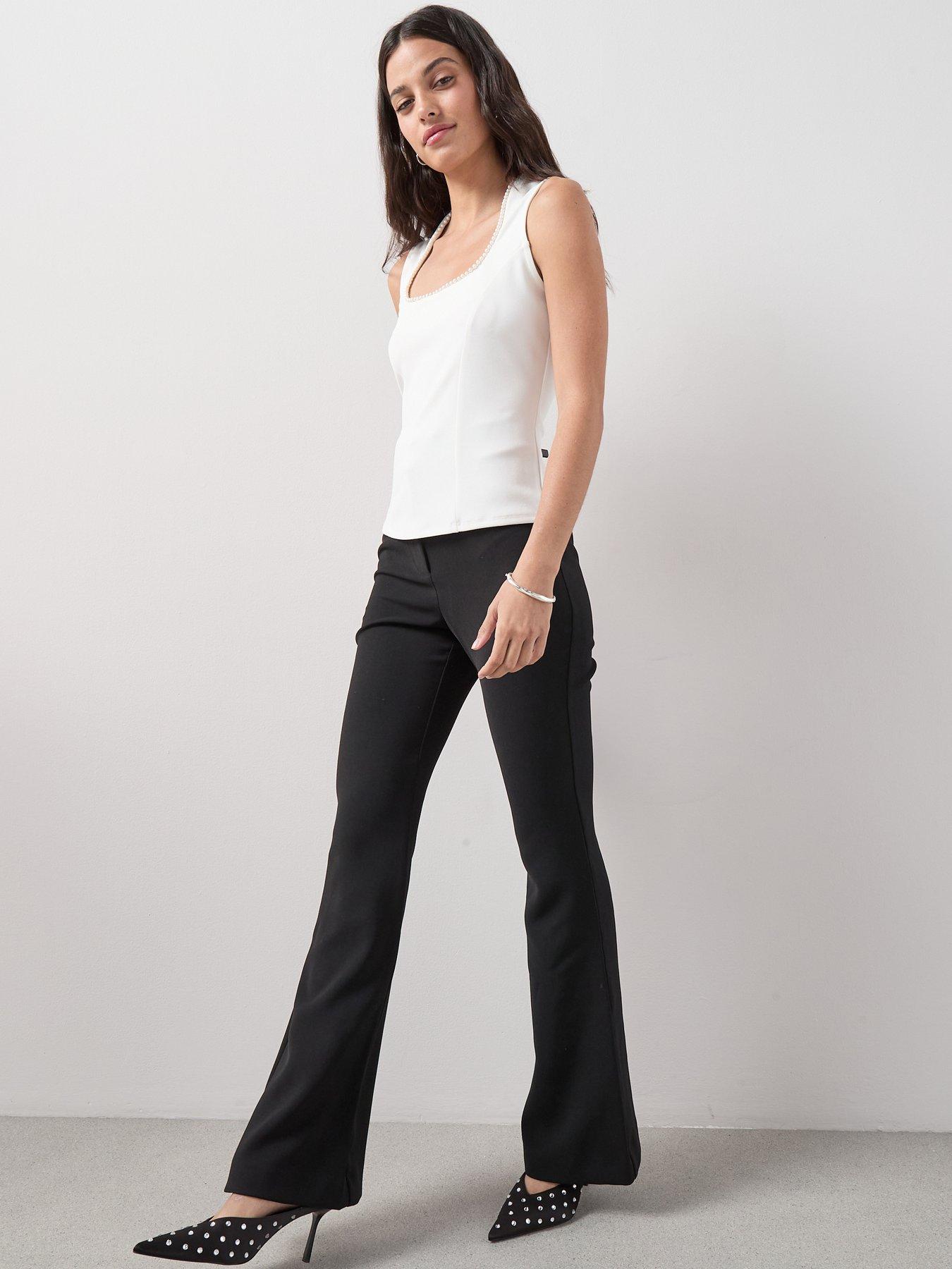 Image 3 of 7 of The Very Collection Pearl Detail Corset Top - Cream