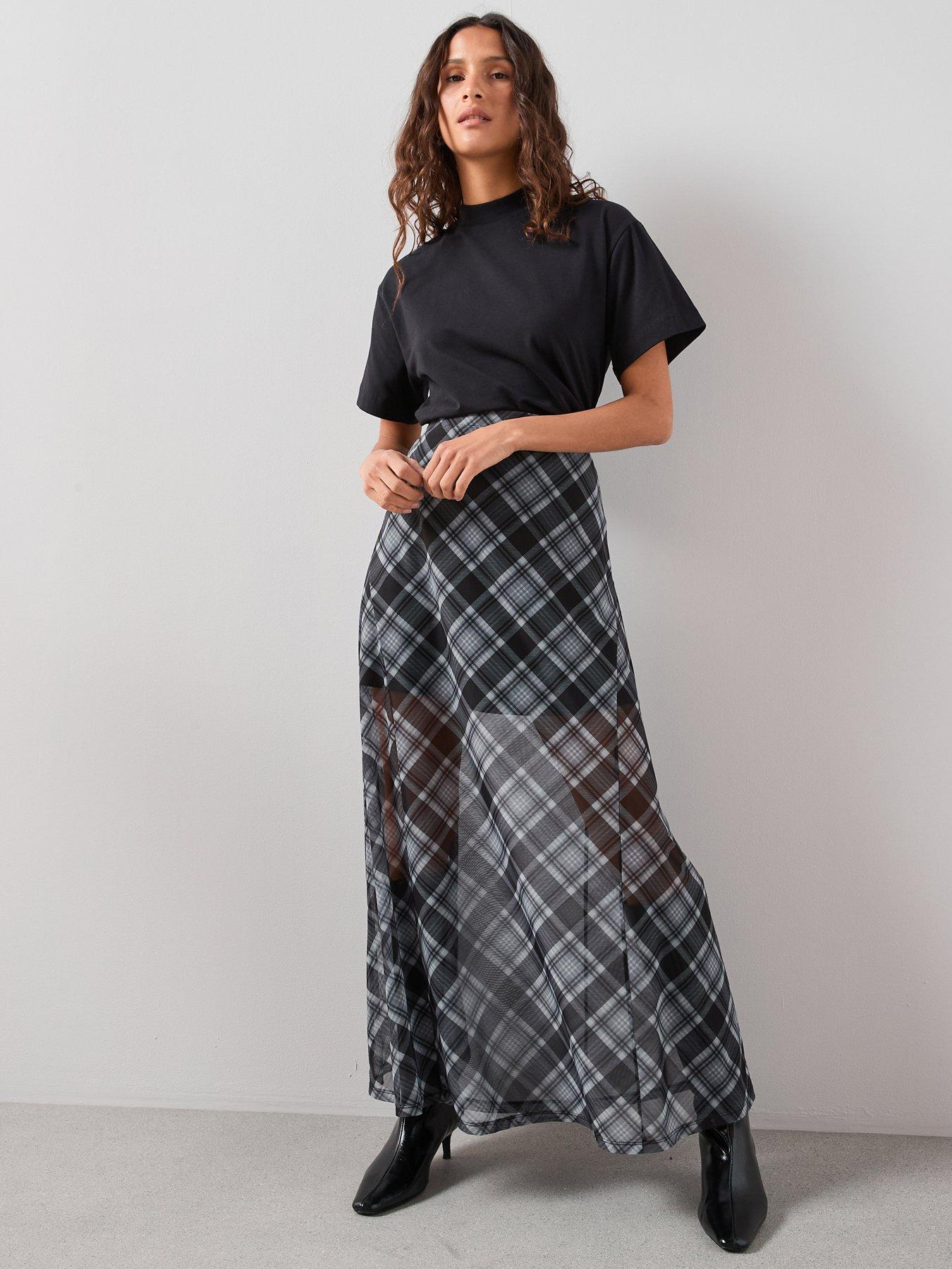 Image 1 of 7 of The Very Collection Midaxi Check Skirt Co-Ord - Multi