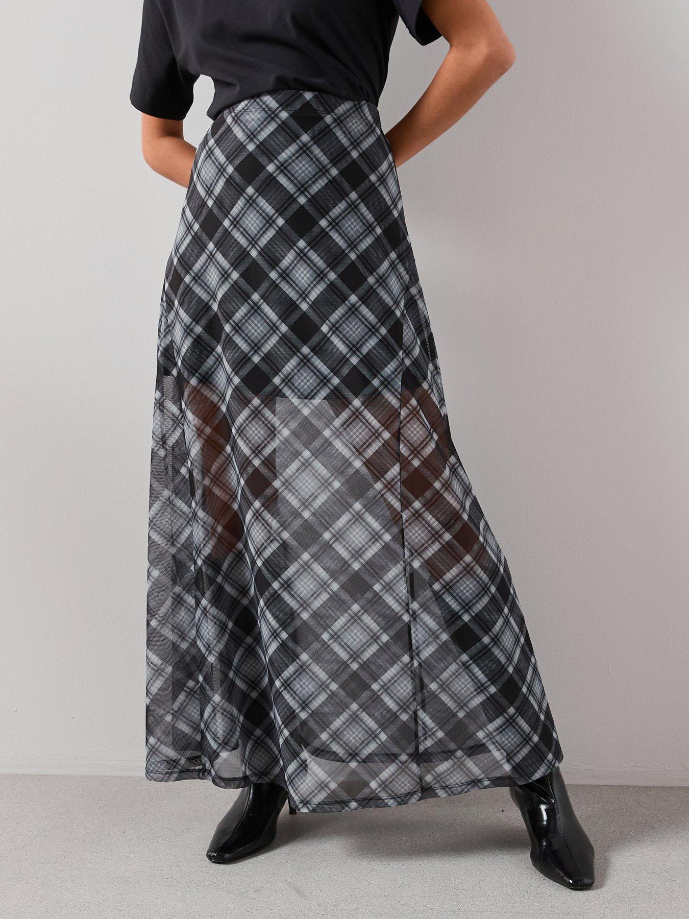 Image 4 of 7 of The Very Collection Midaxi Check Skirt Co-Ord - Multi