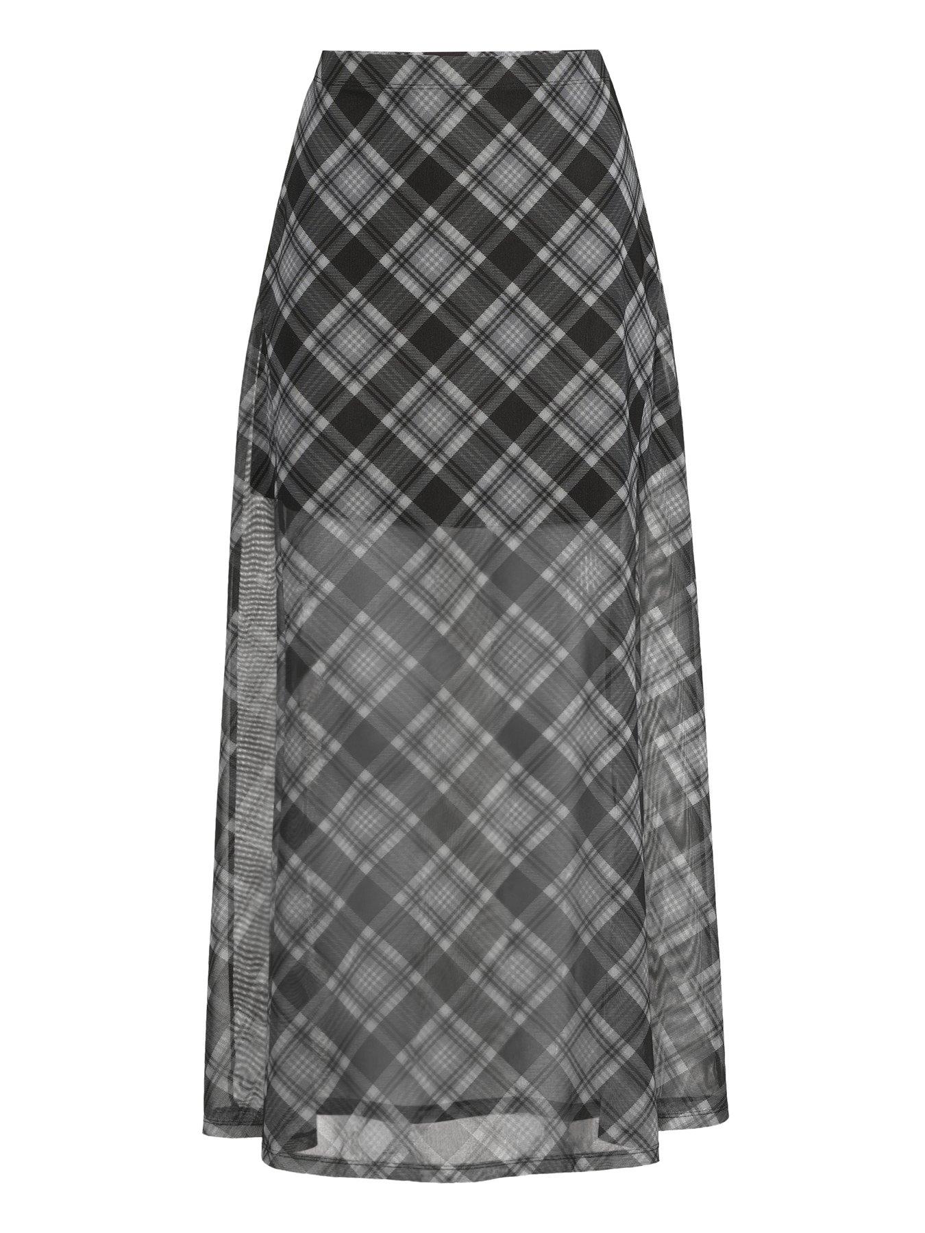 Image 7 of 7 of The Very Collection Midaxi Check Skirt Co-Ord - Multi