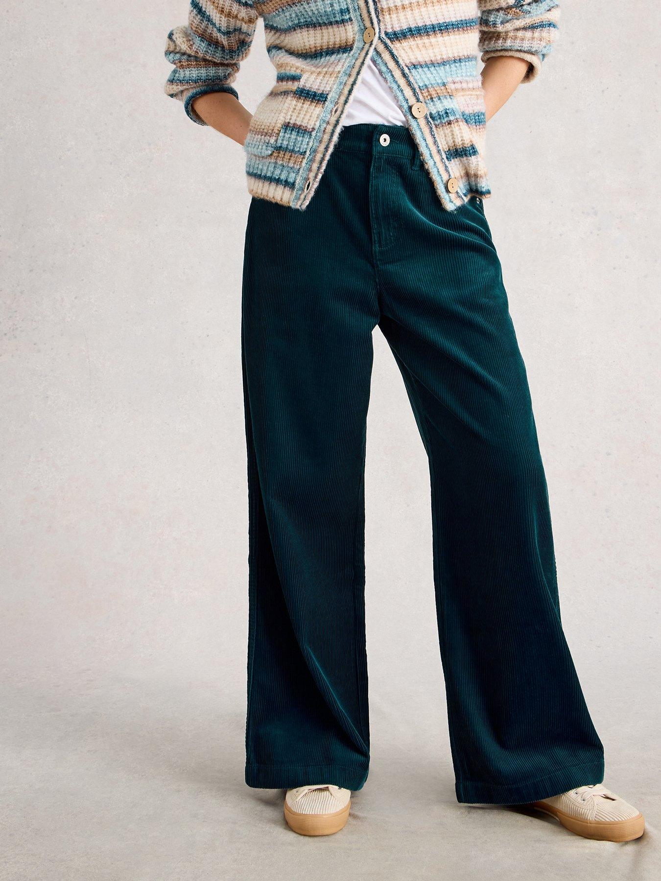 White Stuff Ayla Cord Wide Leg Trouser - Green