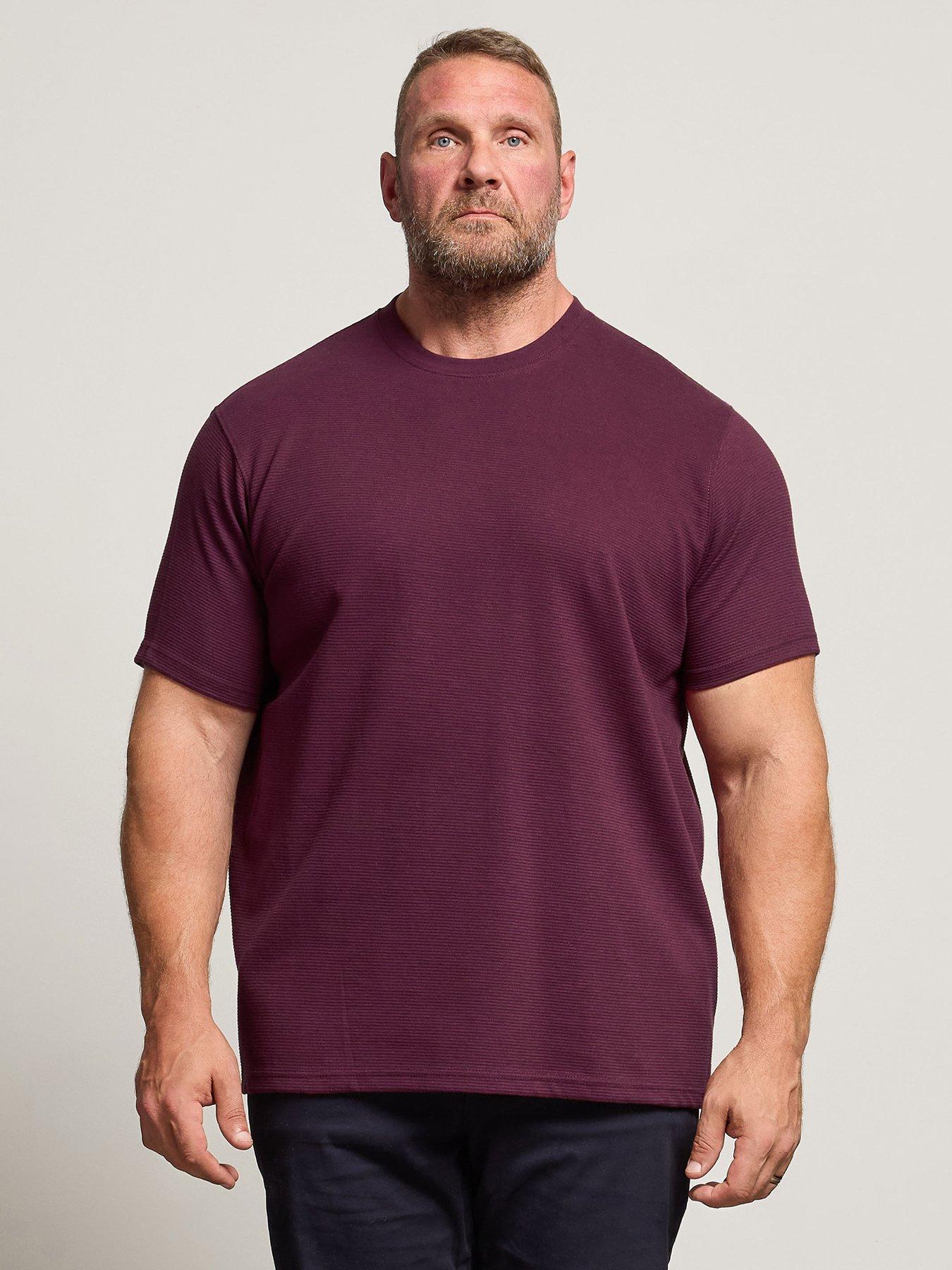 undefined Badrhino Burgundy Ottoman Textured T-shirt