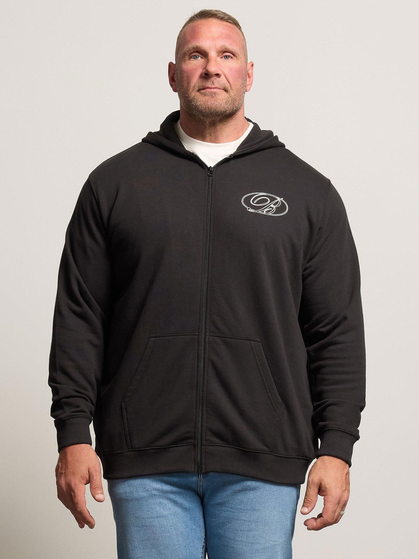 BadRhino Print Zip Through Hoodie - Black