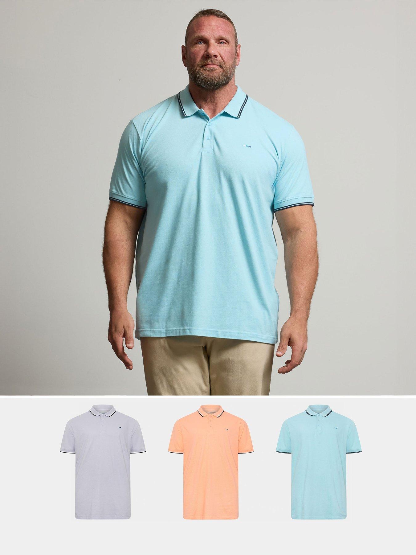BadRhino 3 Pack Tipped Collar Polo Shirts, Multi, Size 1Xl, Men