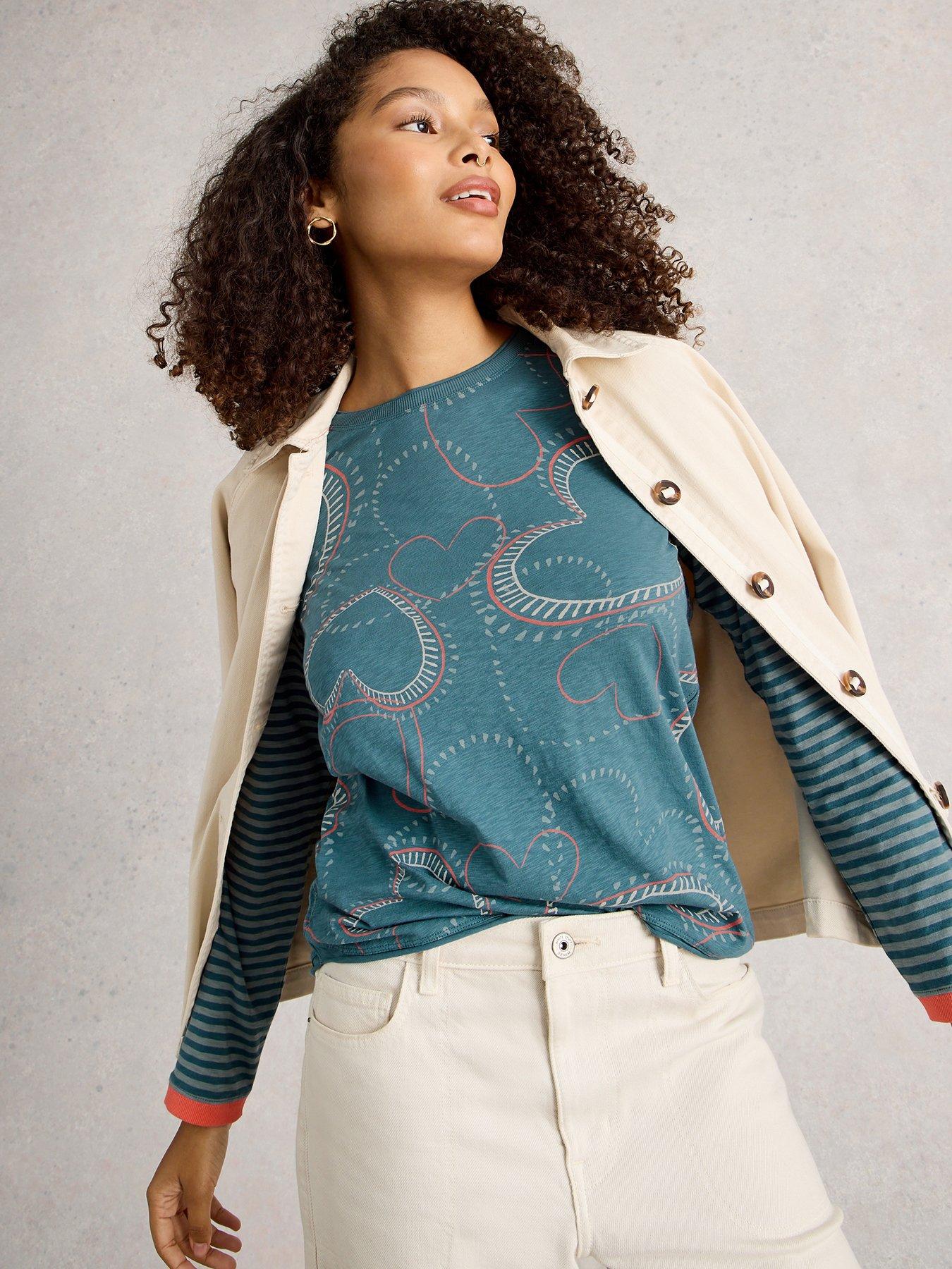White Stuff Clara Long Sleeve T-Shirt - Blue