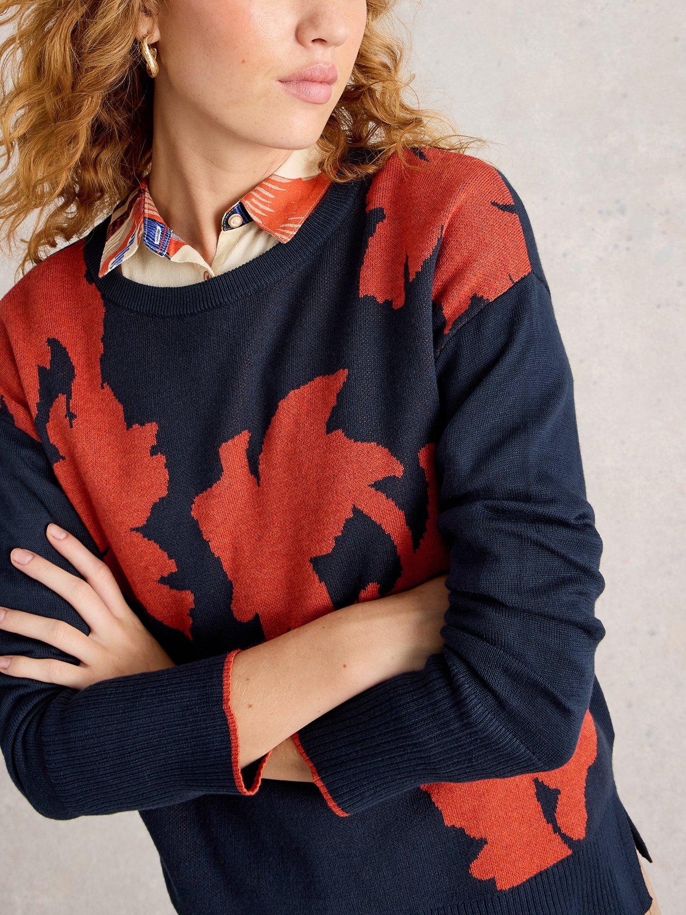 White Stuff Olive Floral Jumper - Blue