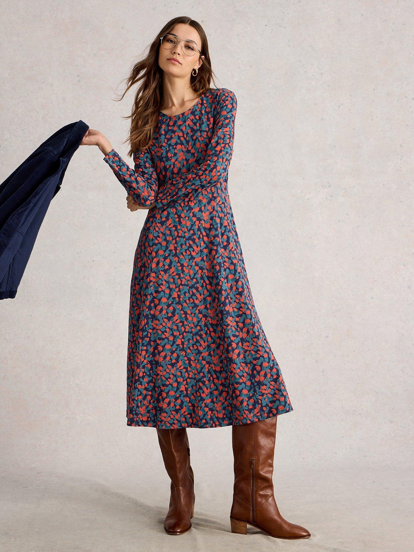 White Stuff Madeline Jersey Dress - Blue