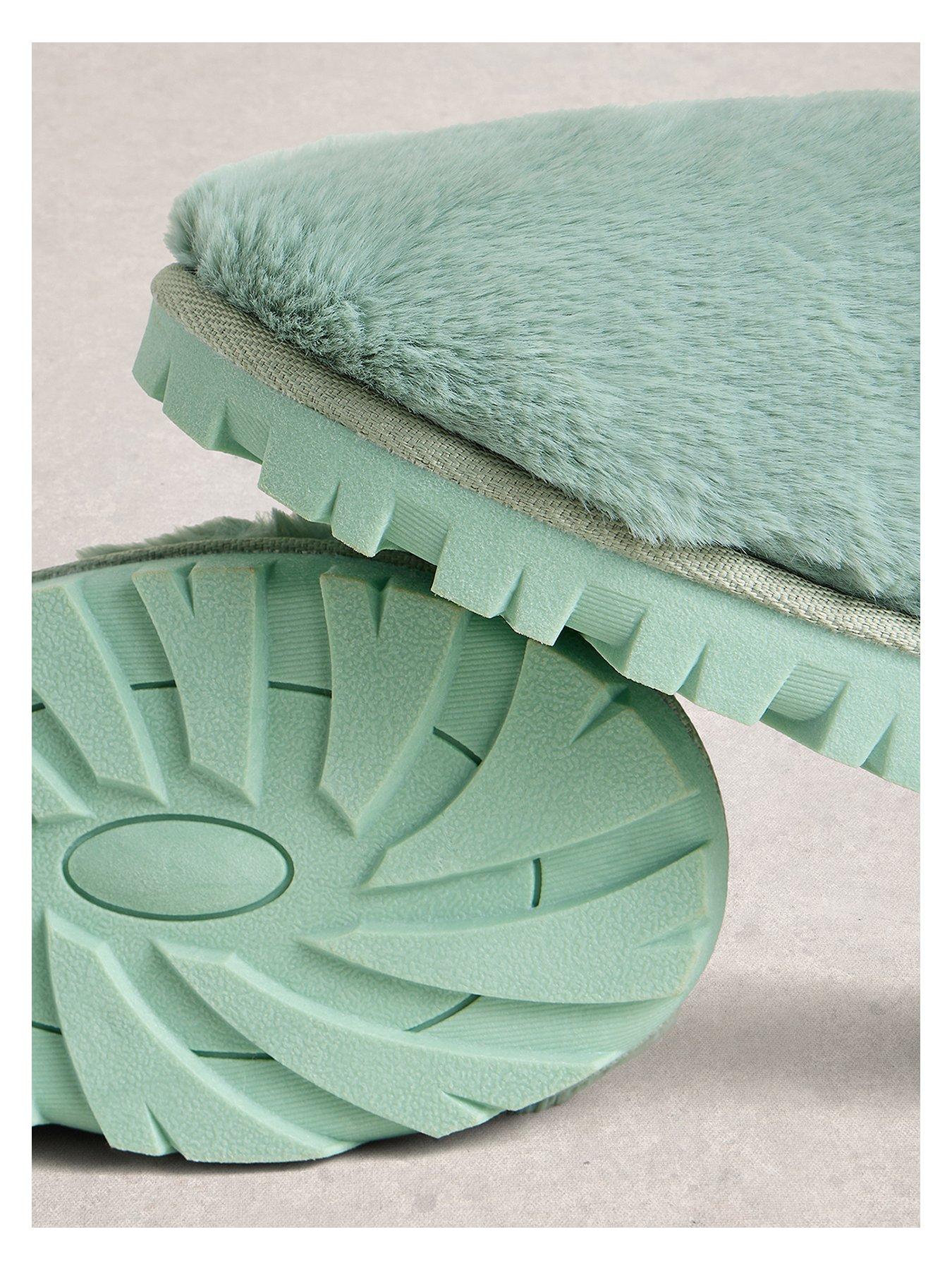 Image 4 of 4 of White Stuff Faux Fur Slipper Mule - Green