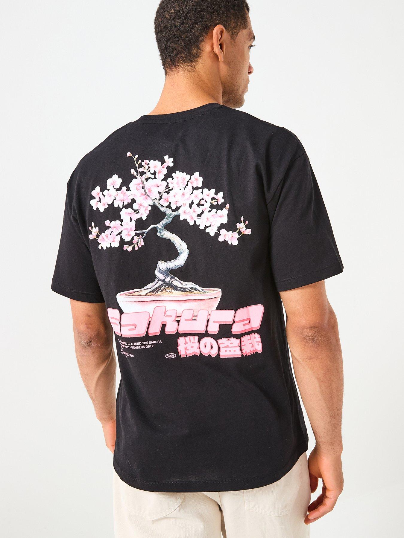 Jack & Jones Sakura Back Graphic T-Shirt - Black