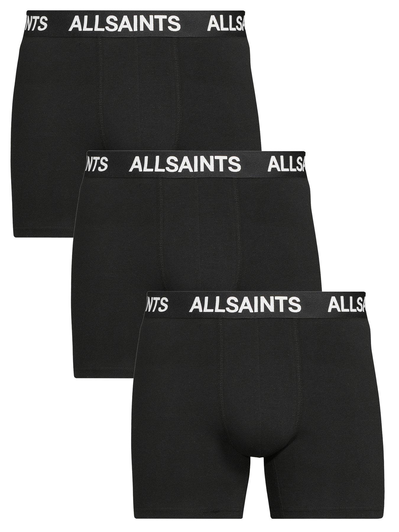 AllSaints Cotton Boxer Brief 3 Pack - Black