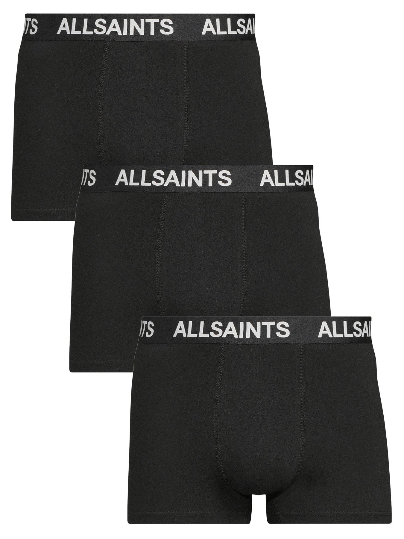 AllSaints Cotton Trunks 3 Pack - Black