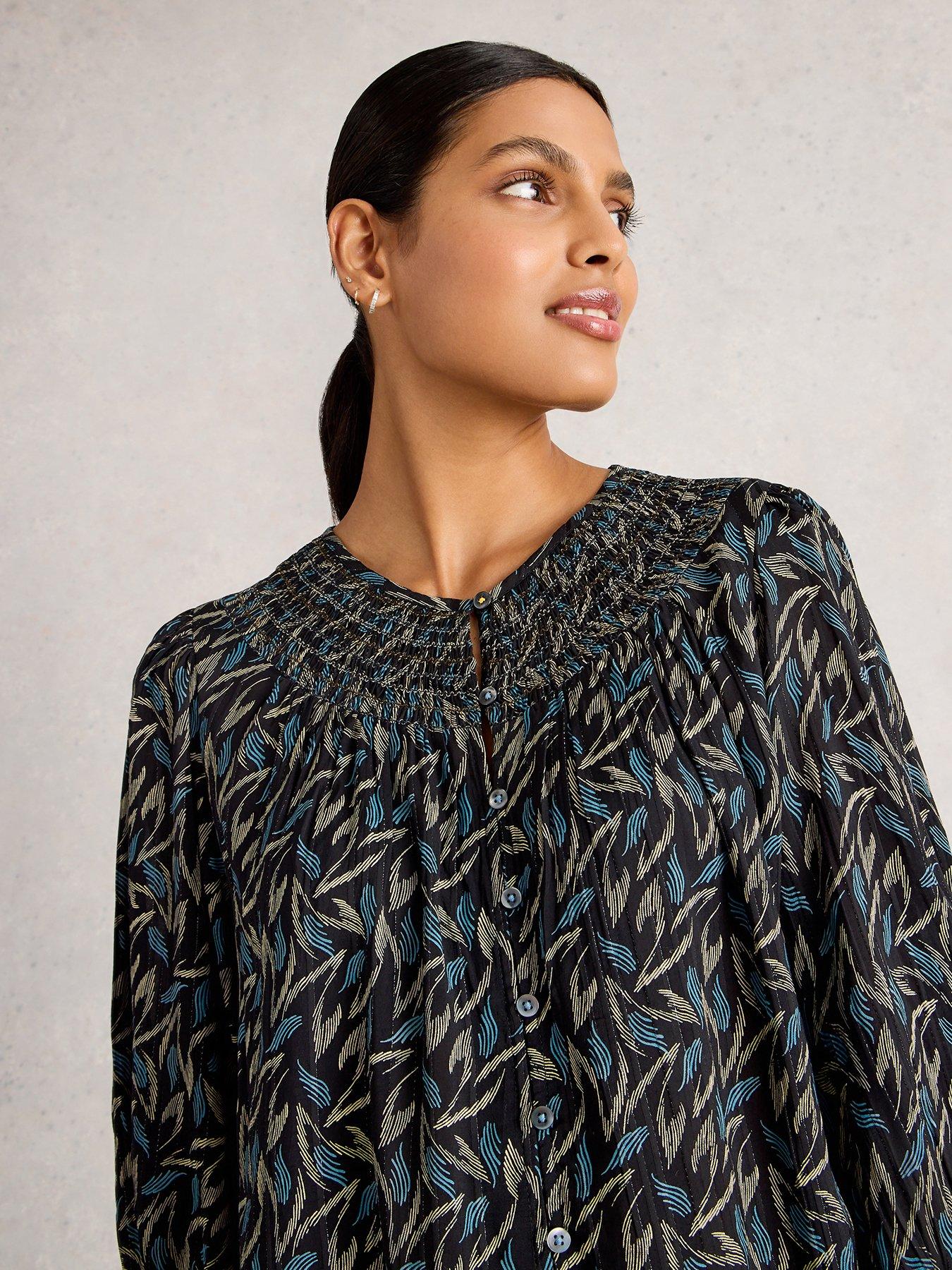 White Stuff Remi Metallic Top - Black