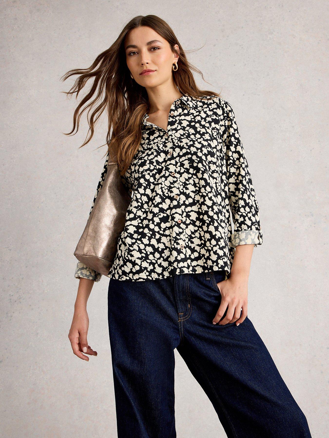 White Stuff Sophie Printed Shirt - Black