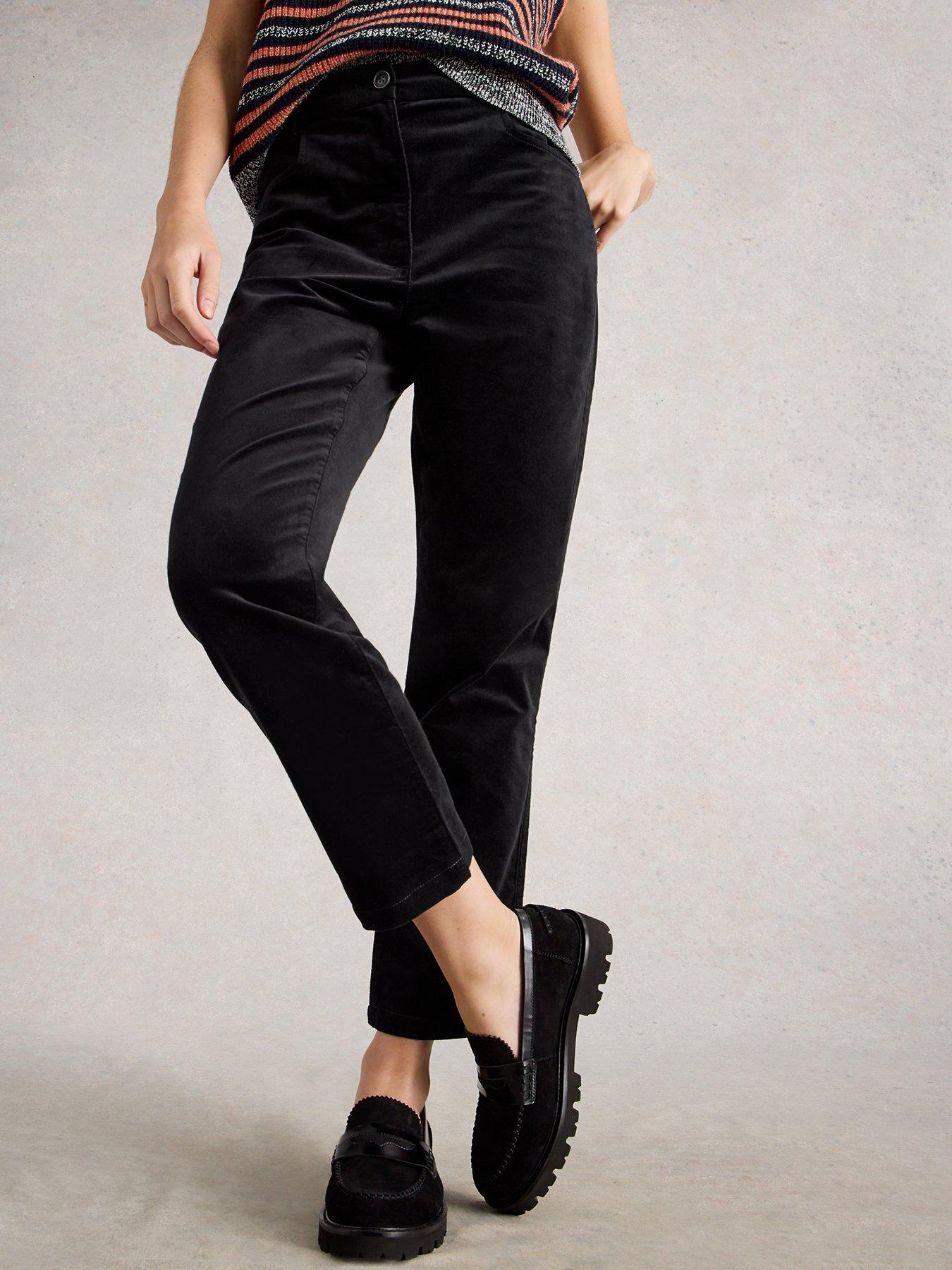 Image 1 of 6 of White Stuff Savannah Velvet Trouser - Black