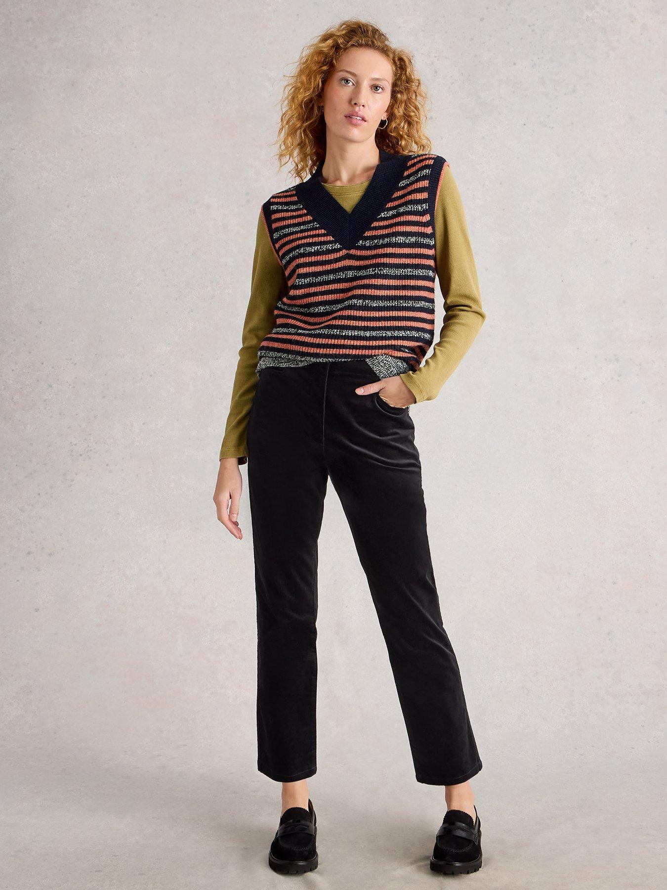 Image 3 of 6 of White Stuff Savannah Velvet Trouser - Black
