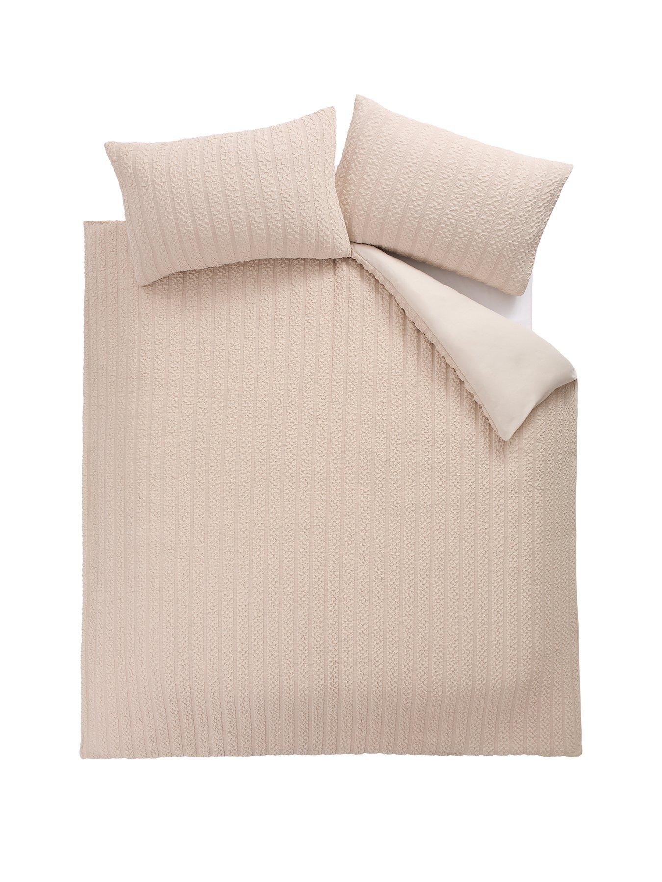 Image 2 of 5 of The Very Collection Michelle Keegan Super Soft Seersucker Stripe Duvet Set