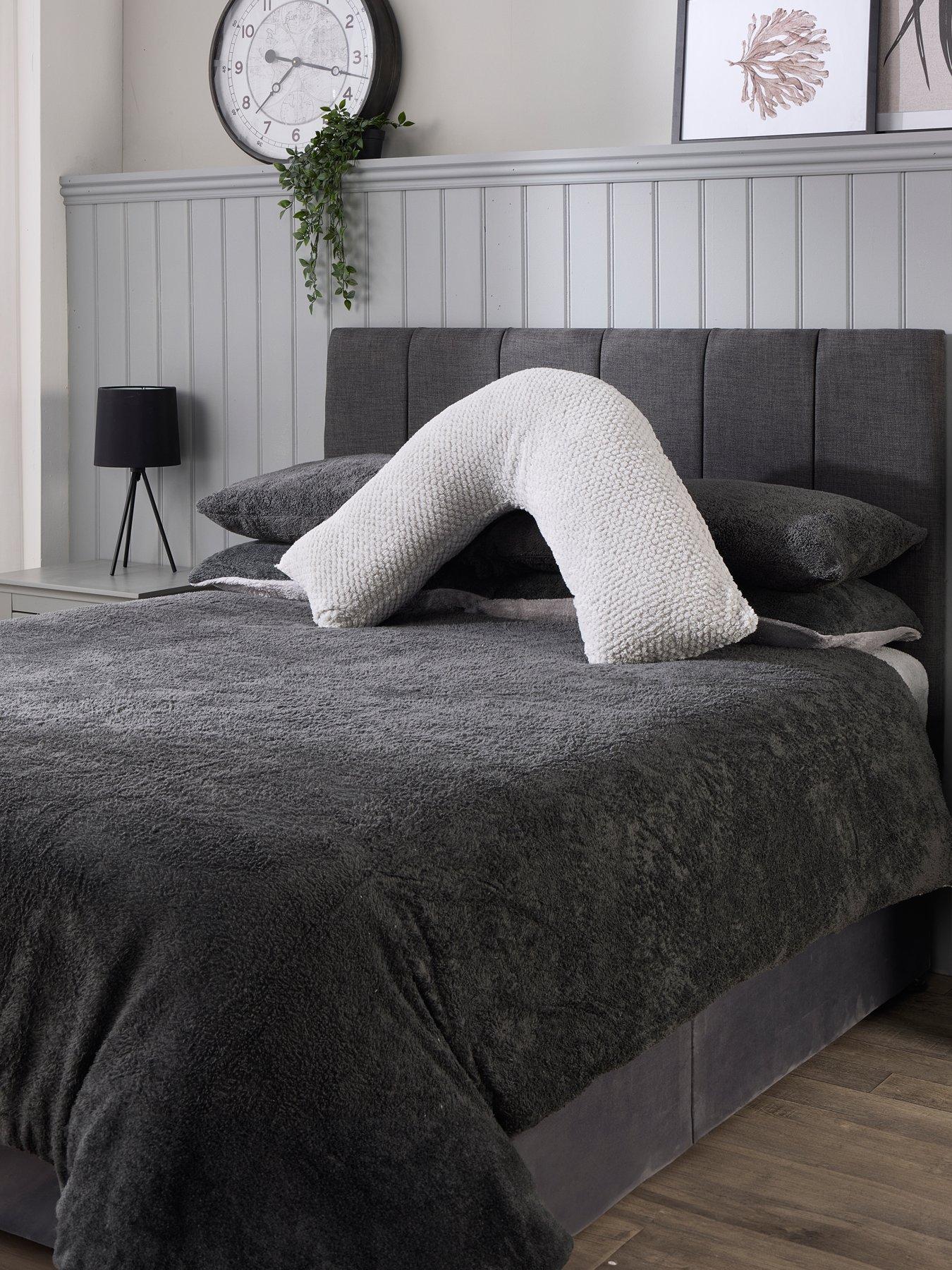 Image 1 of 7 of The Very Collection Waffle V Shaped Pillow - Grey