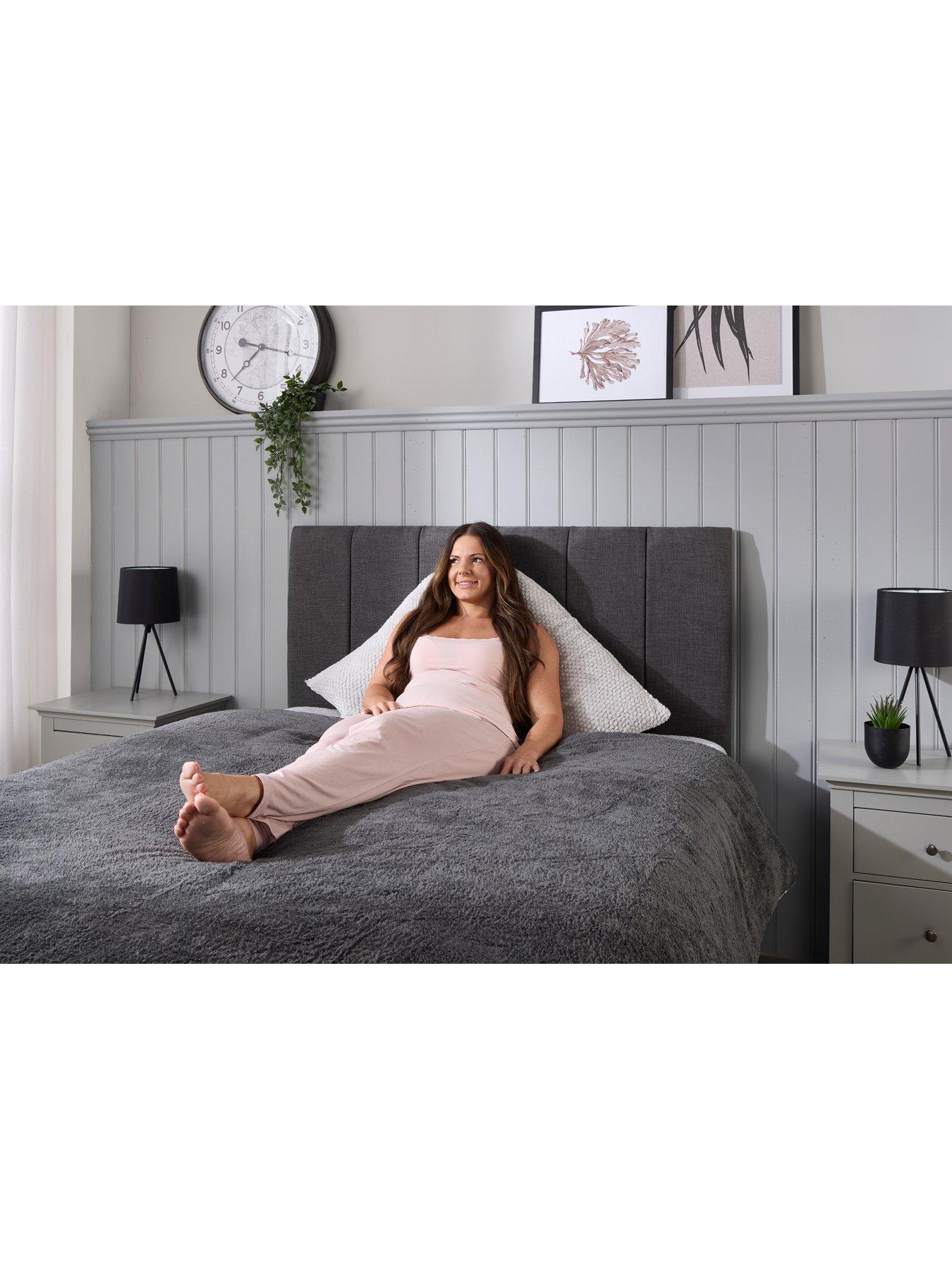 Image 3 of 7 of The Very Collection Waffle V Shaped Pillow - Grey