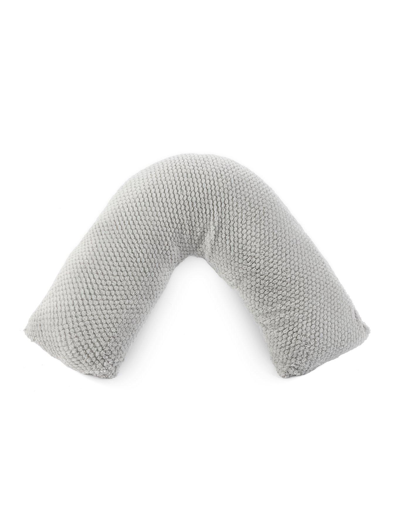 Image 6 of 7 of The Very Collection Waffle V Shaped Pillow - Grey