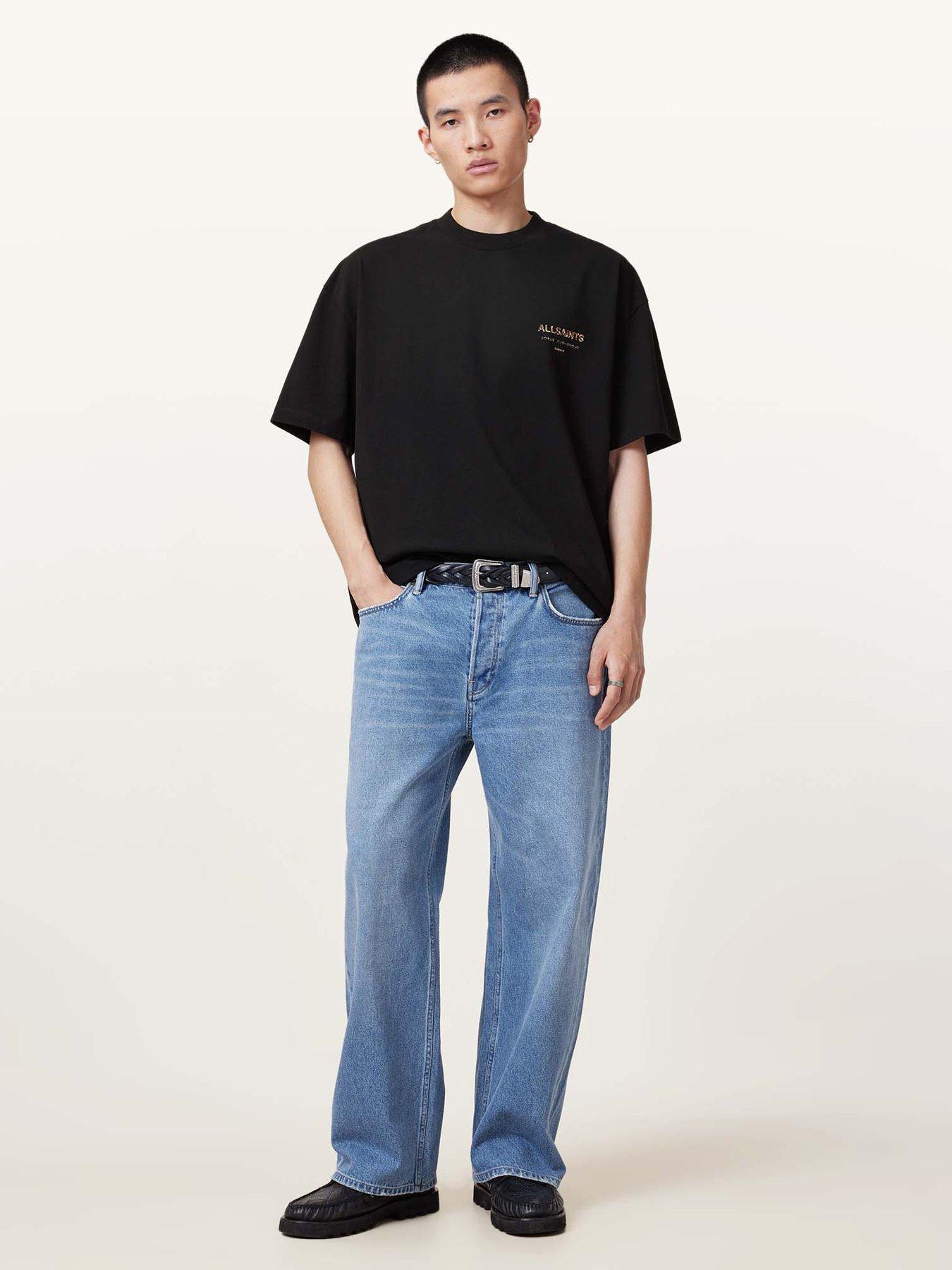 Image 4 of 5 of AllSaints Mens Back Graphic Short Sleeve T-Shirt - Black