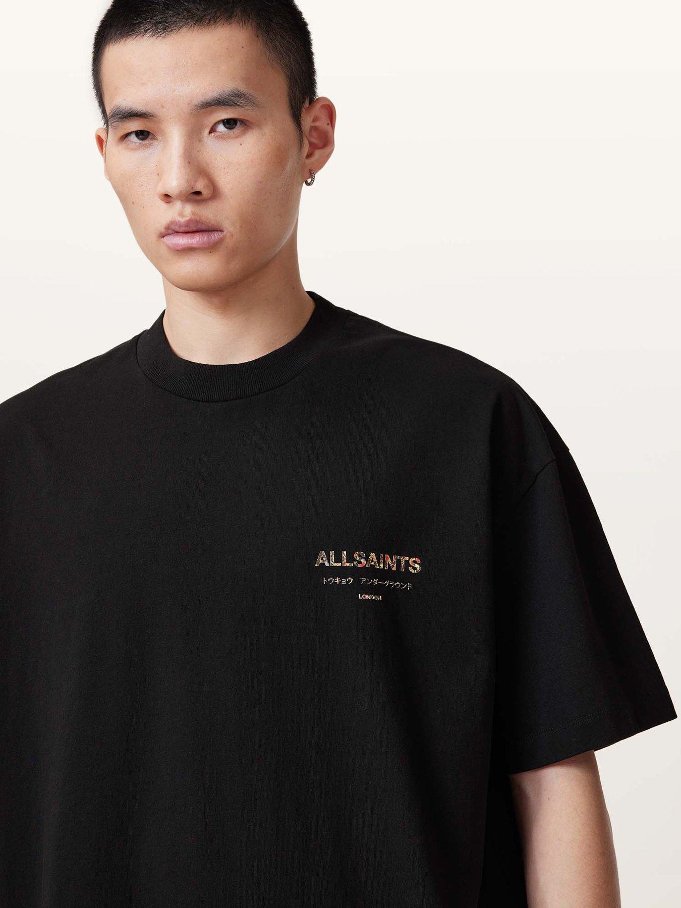Image 5 of 5 of AllSaints Mens Back Graphic Short Sleeve T-Shirt - Black