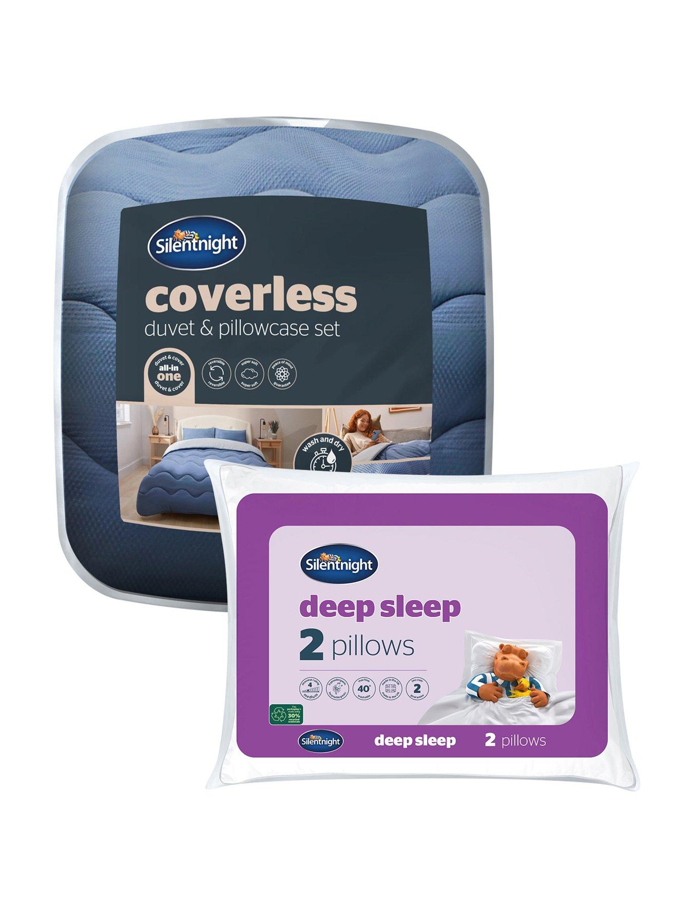 undefined Silentnight Seersucker Coverless 10.5 Tog Duvet And Pillowcase Set With Deep Sleep Pillow Pair - King