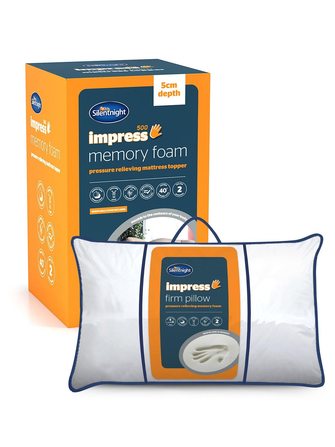 Silentnight Impress 5cm Mattress Topper + Firm Memory Foam Pillow (pair)