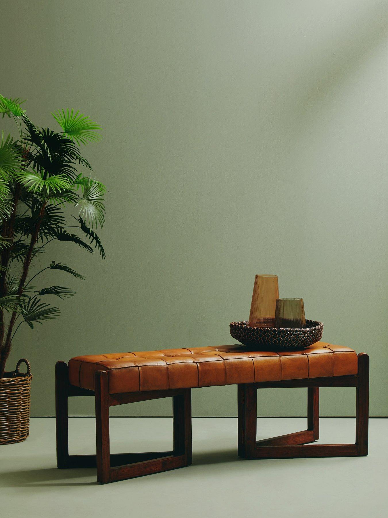Interiors By Premier Inca Leather Bench