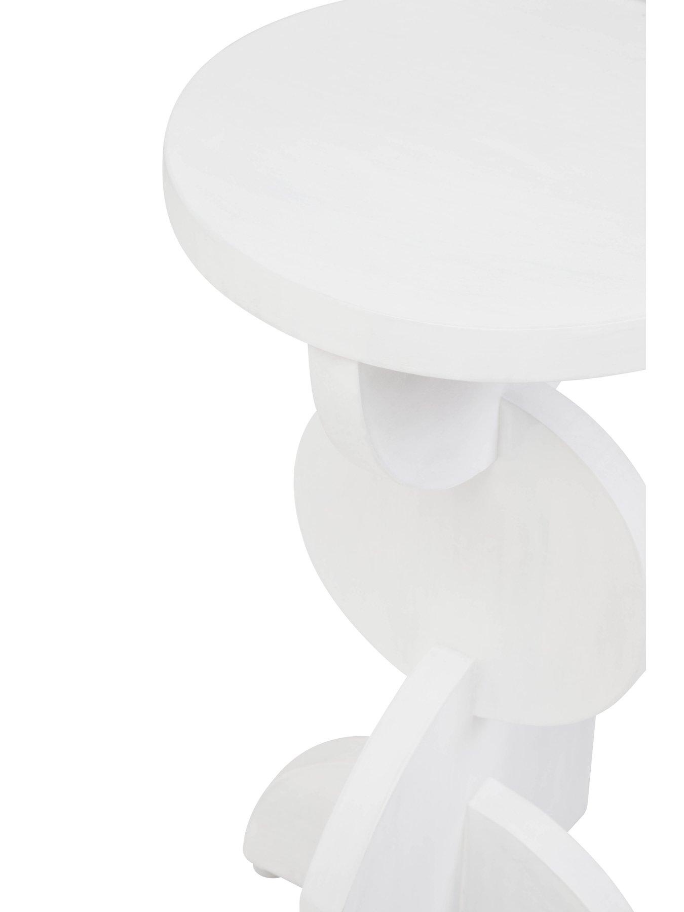Image 4 of 7 of Interiors By Premier Walsa Mango Wood Abstract Round&nbsp;Side Table