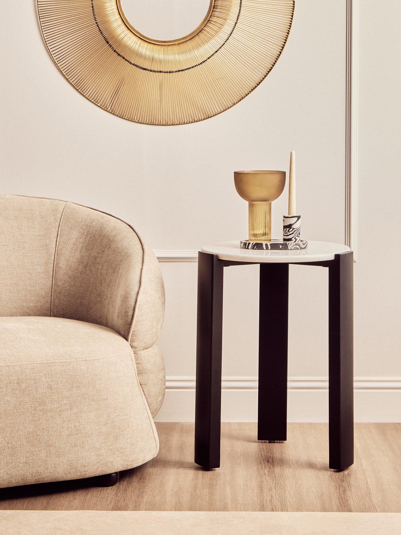 Interiors By Premier Palermo Marble Top Side Table